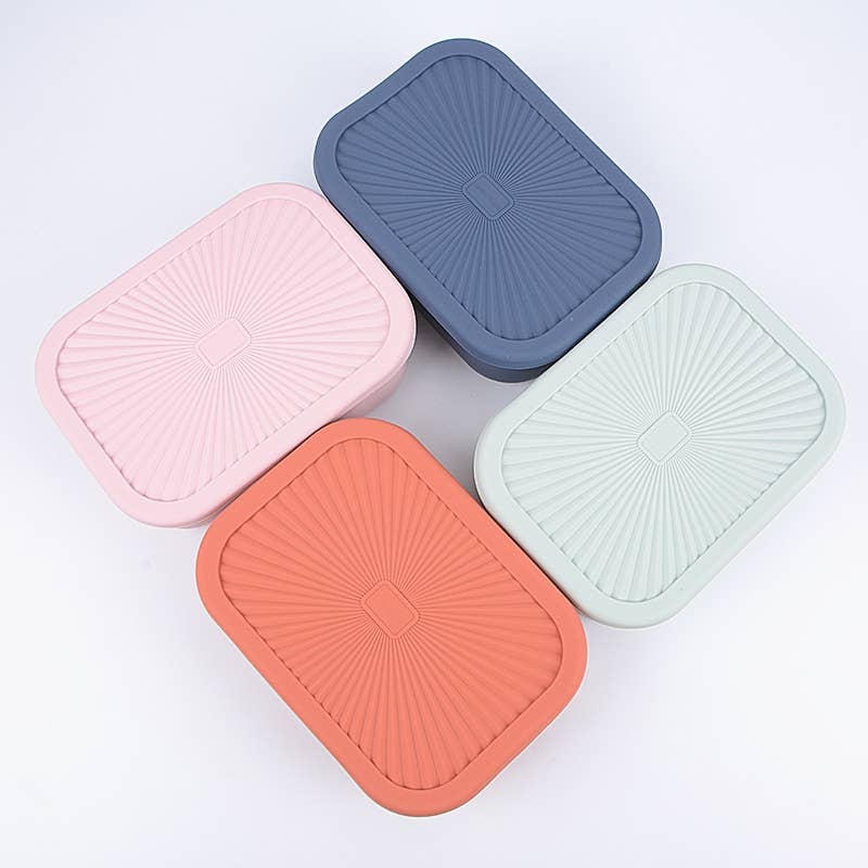 Dusty Blue Silicone Bento Lunch & Snack Box