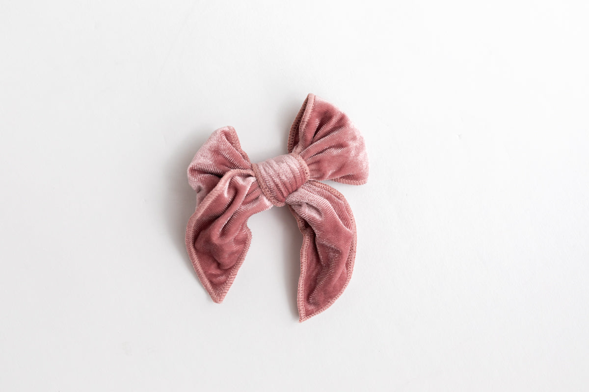 Edged Velvet Bow | Rose