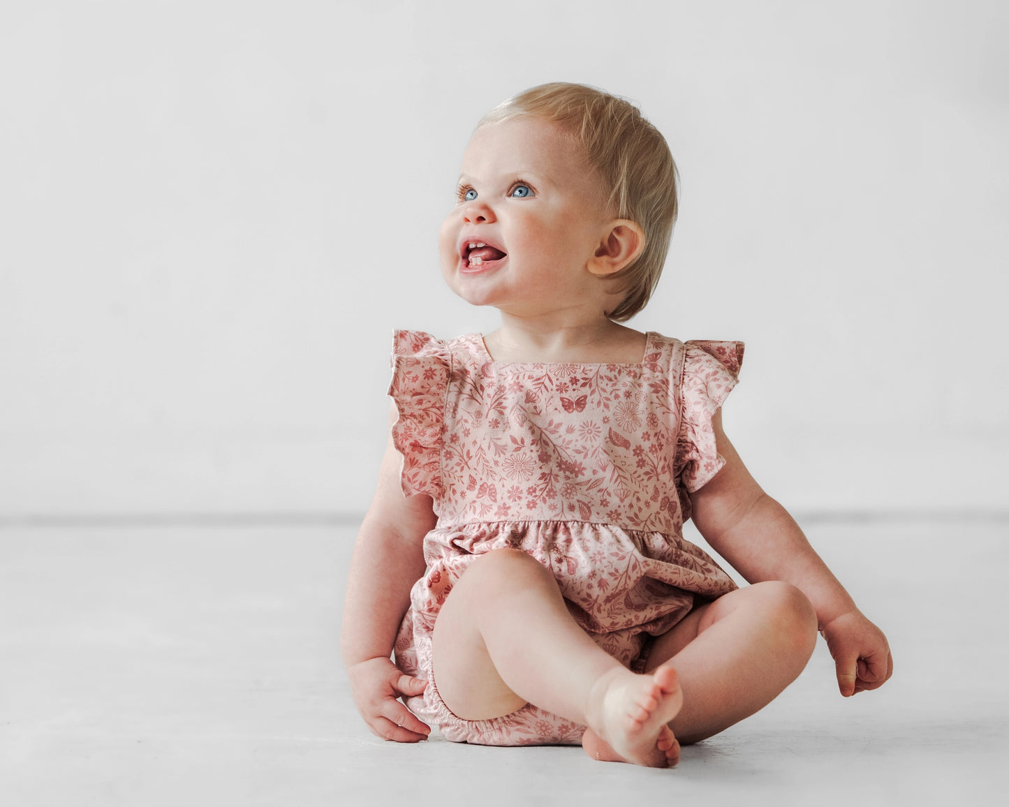 Flutter Front Romper | Blush Floral