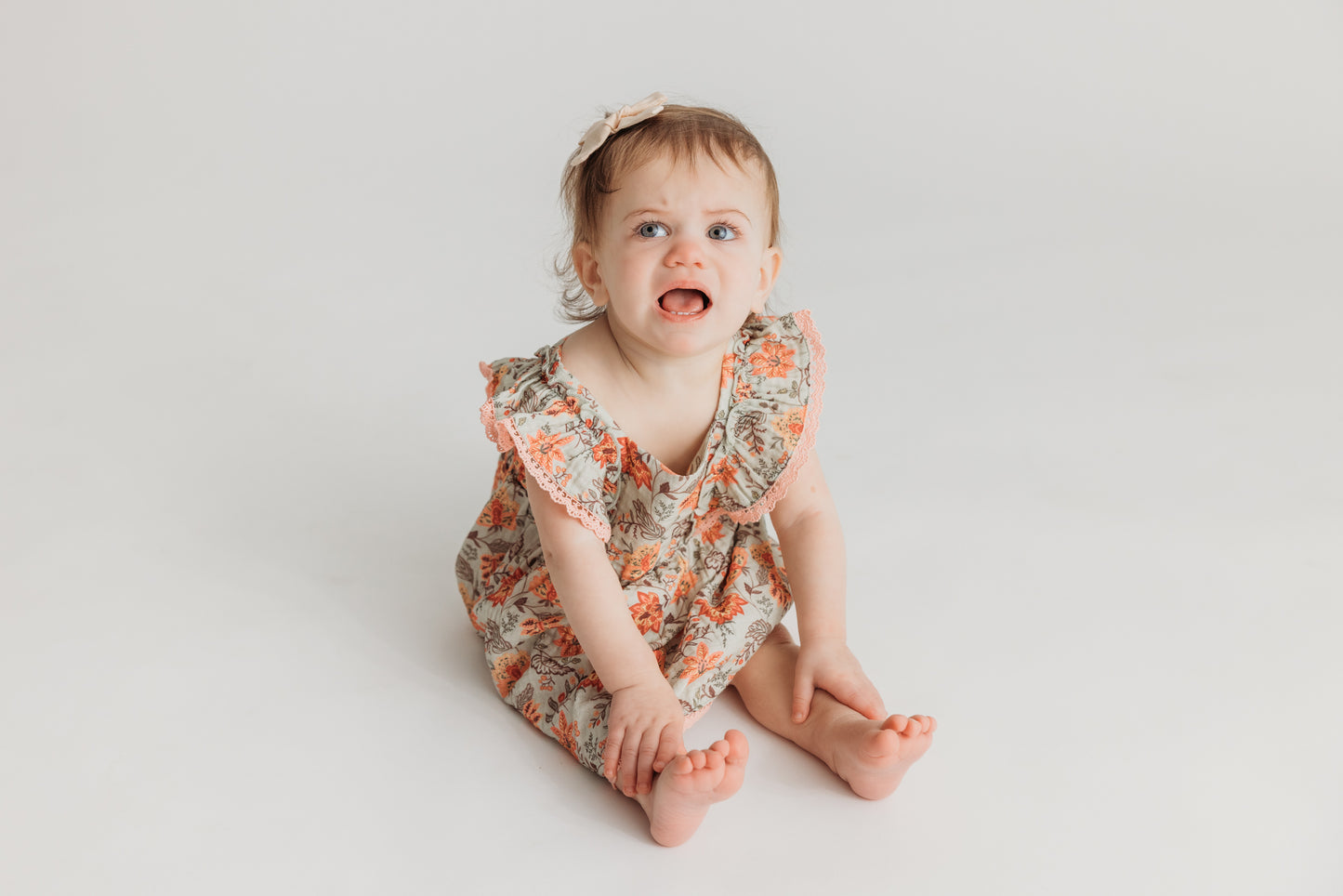 Vintage Floral Ruffle Dress