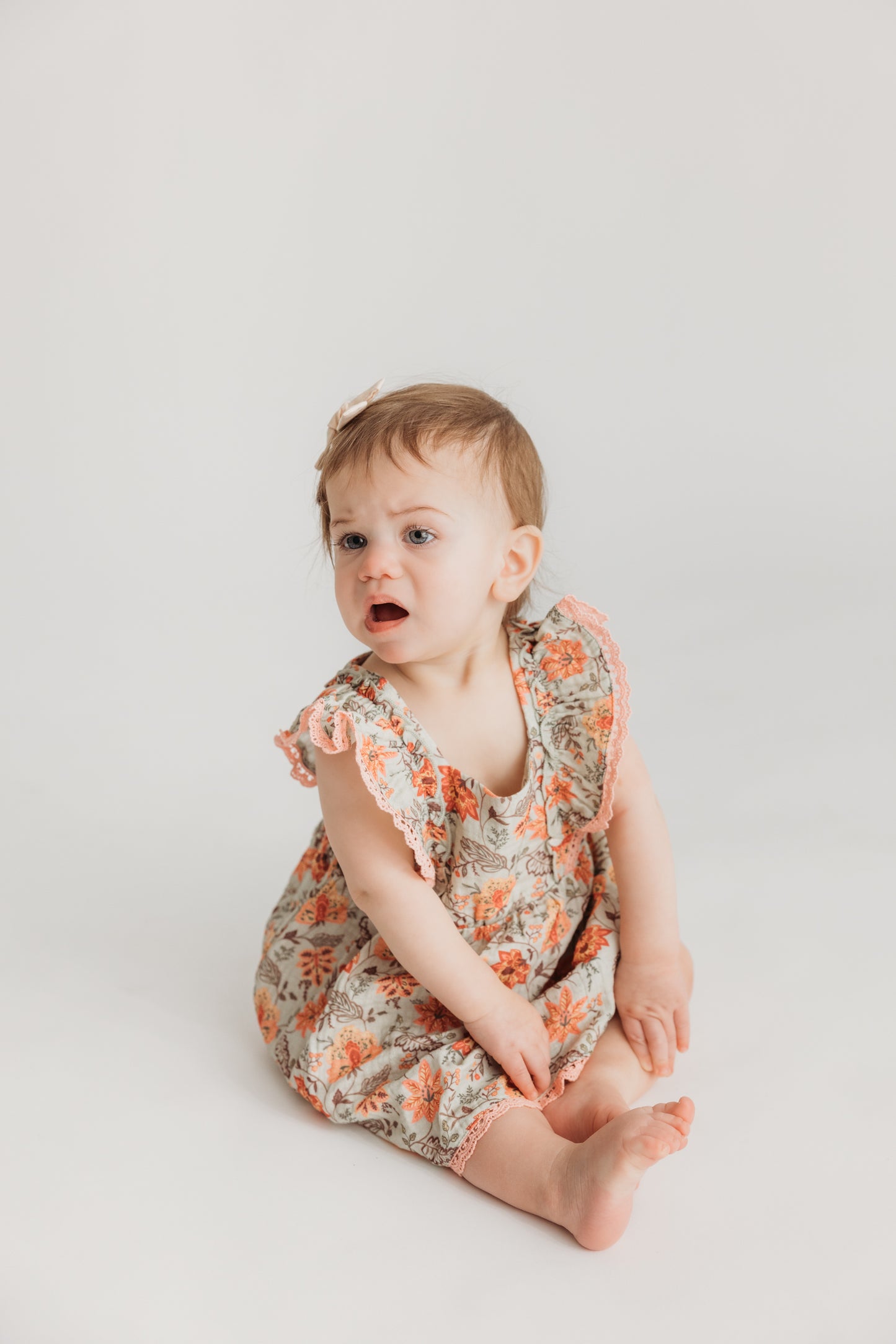 Vintage Floral Ruffle Dress