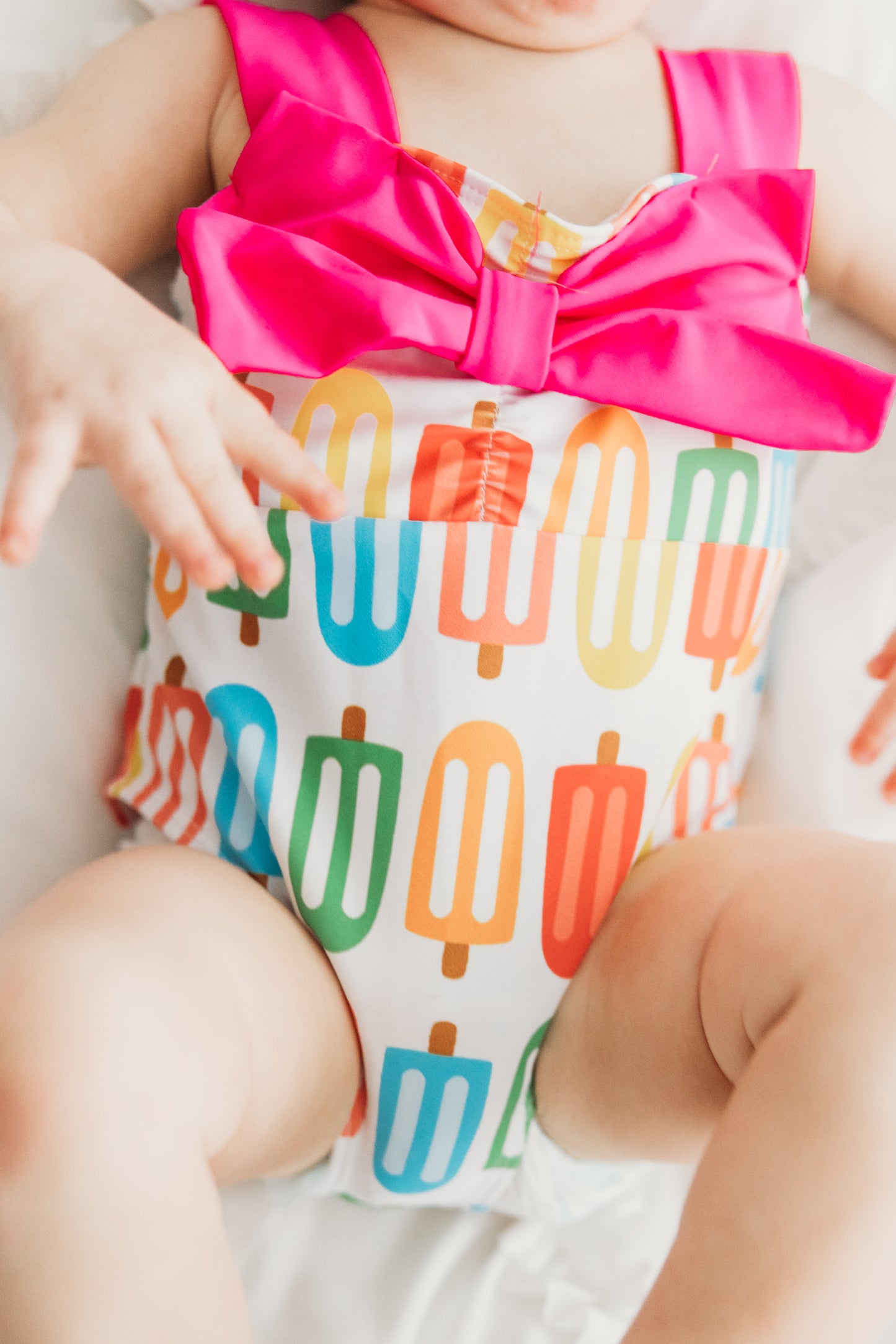 Popsicle Pink Bow One Piece Swimsuit