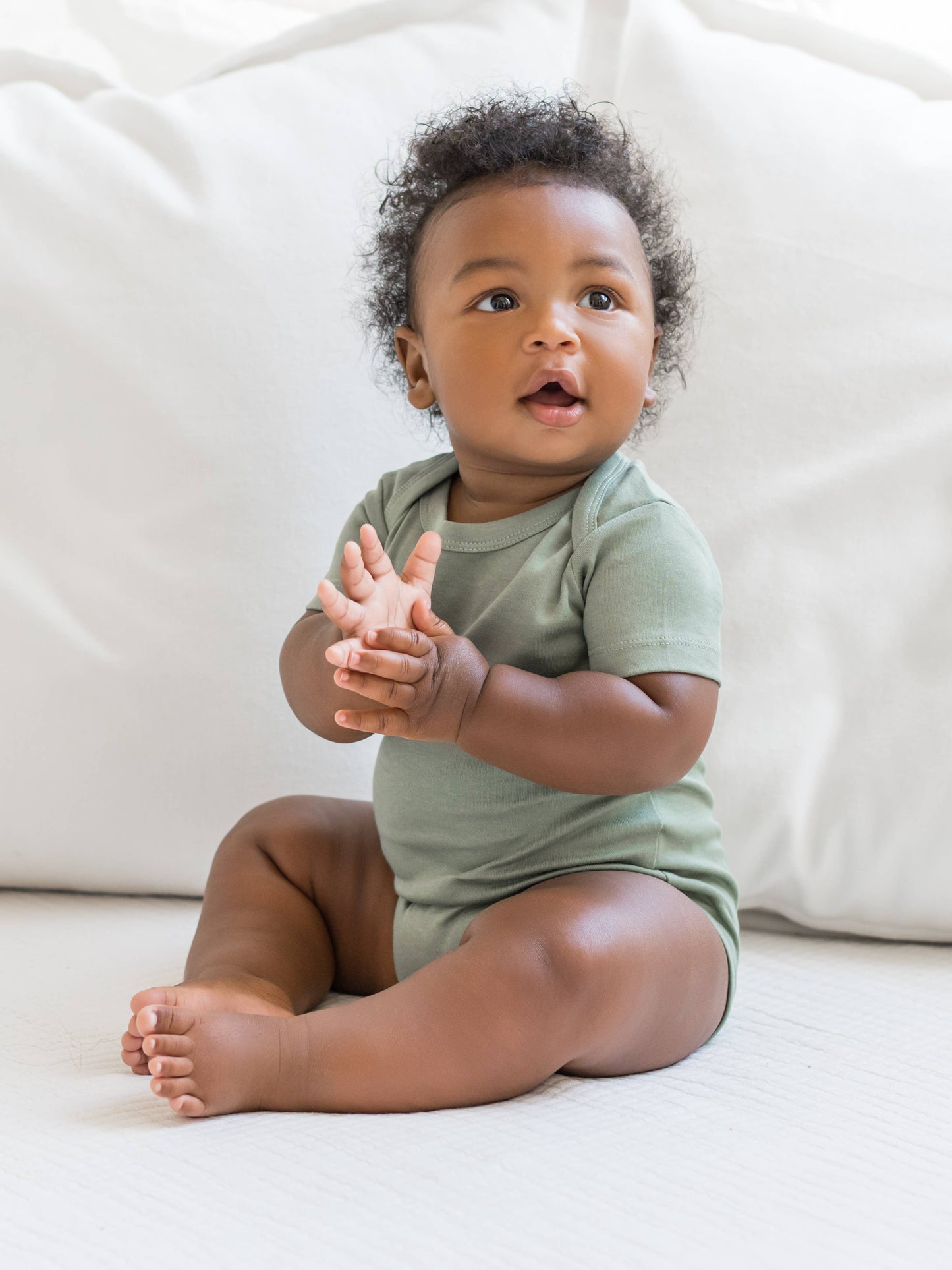Organic Baby Short Sleeve Classic Bodysuit - Thyme