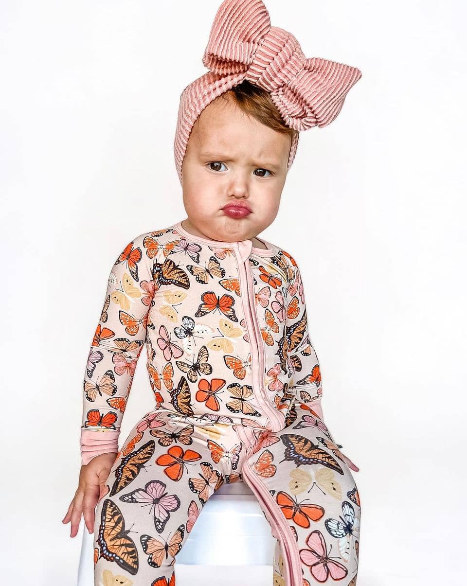BUTTERFLY ZIP ROMPER BAMBOO