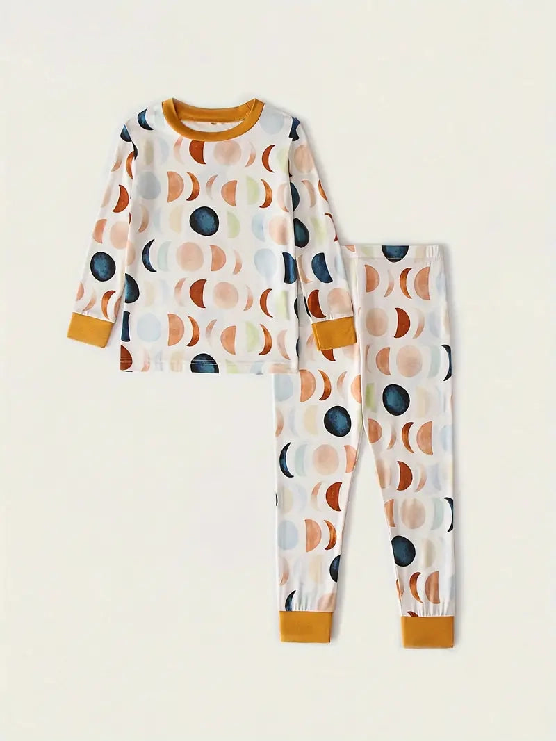 Gradient Moons 2-Piece Pajama Set | Caramel