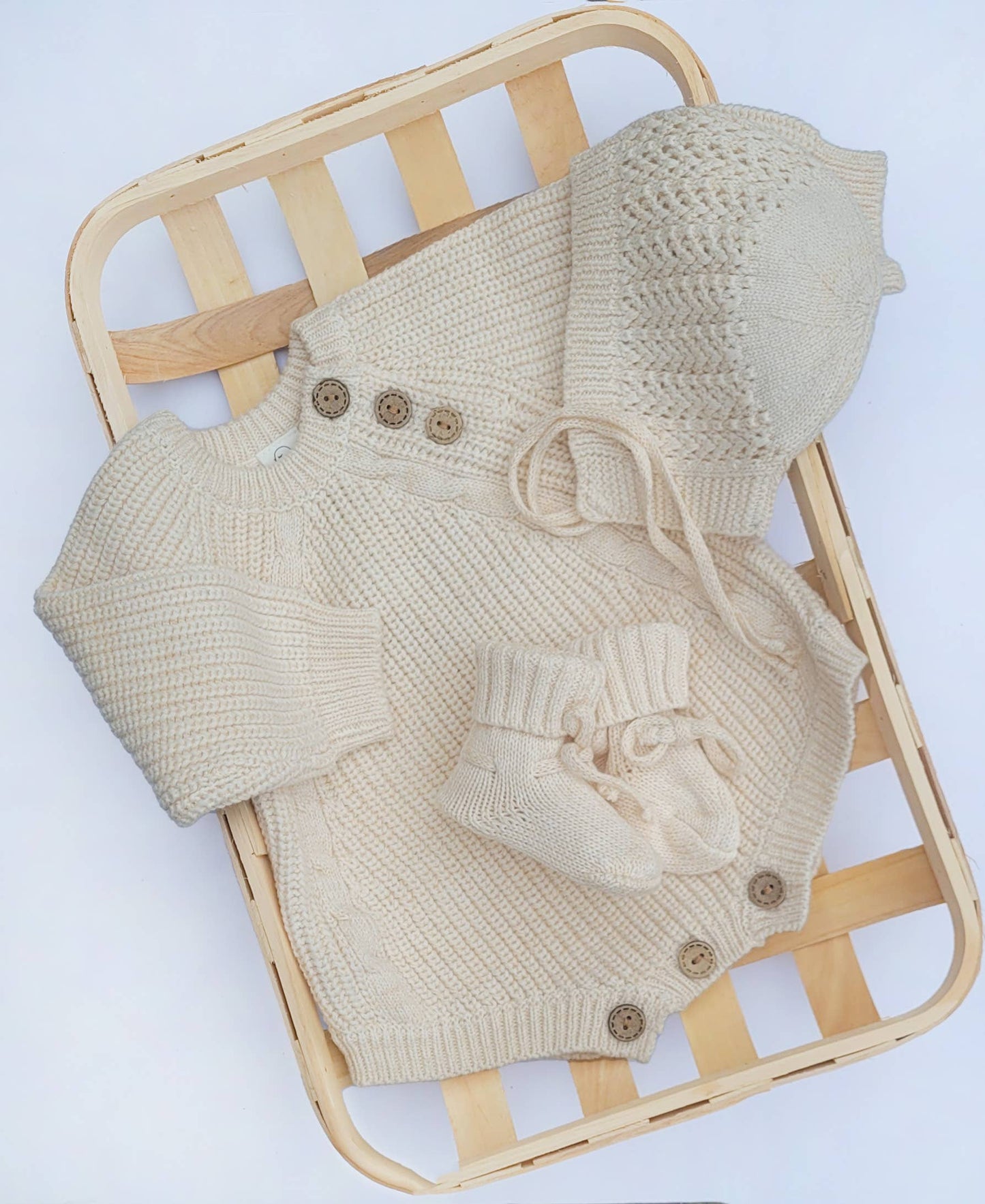 Baby Knit Jumper Romper Neutral | Forest Green