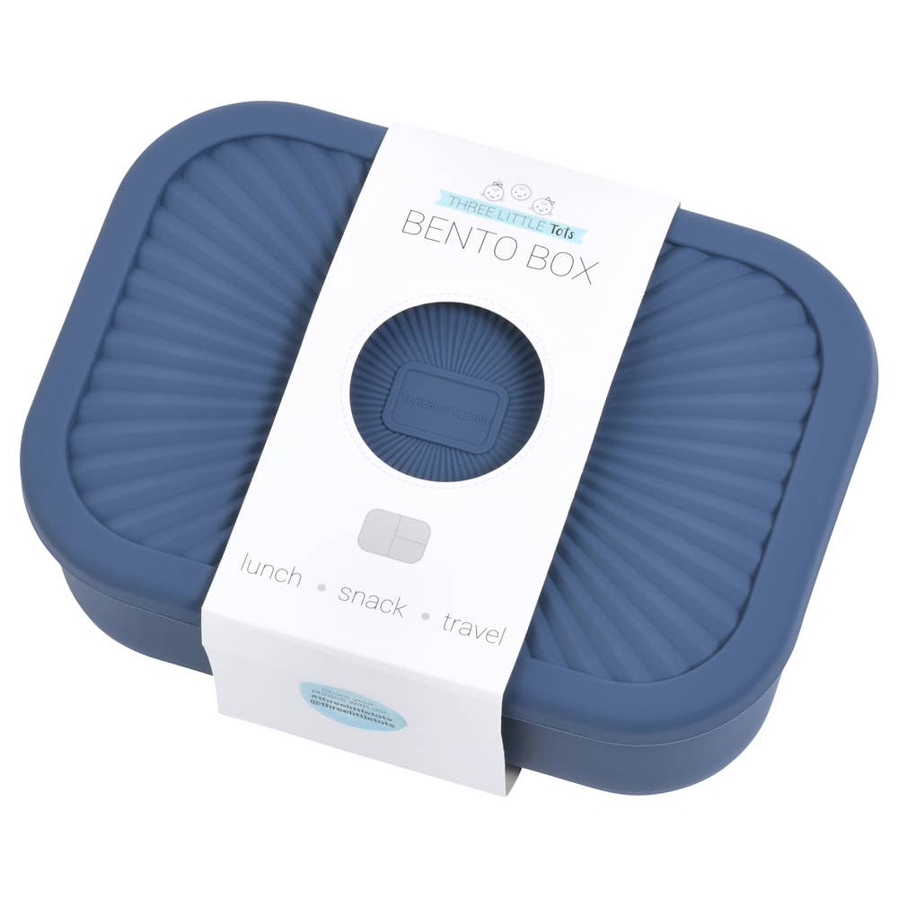 Dusty Blue Silicone Bento Lunch & Snack Box