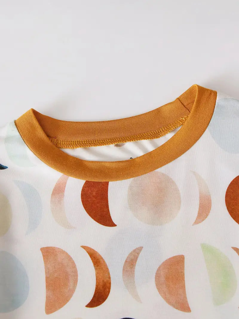 Gradient Moons 2-Piece Pajama Set | Caramel