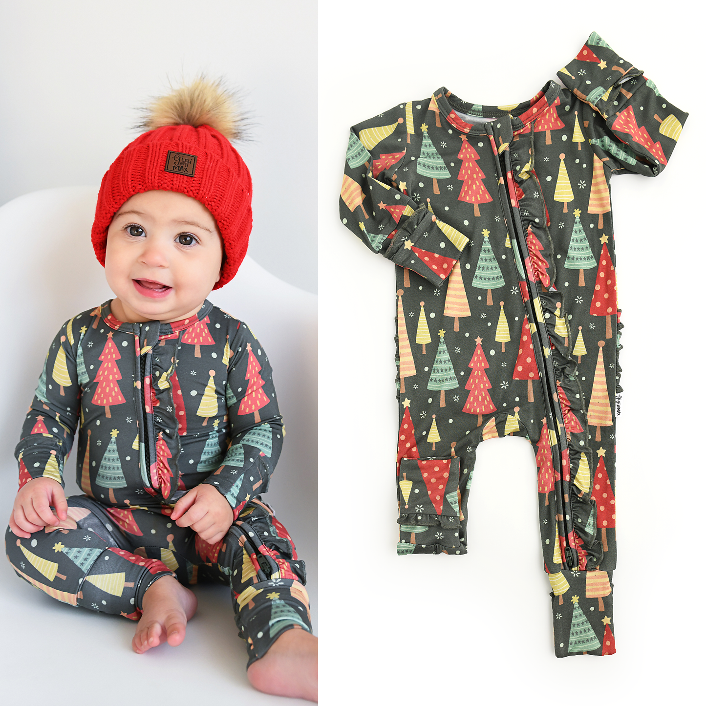 Jovi Ruffle Zippered Footie