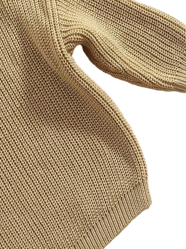 Chunky Knit Braided Sweater | Latte