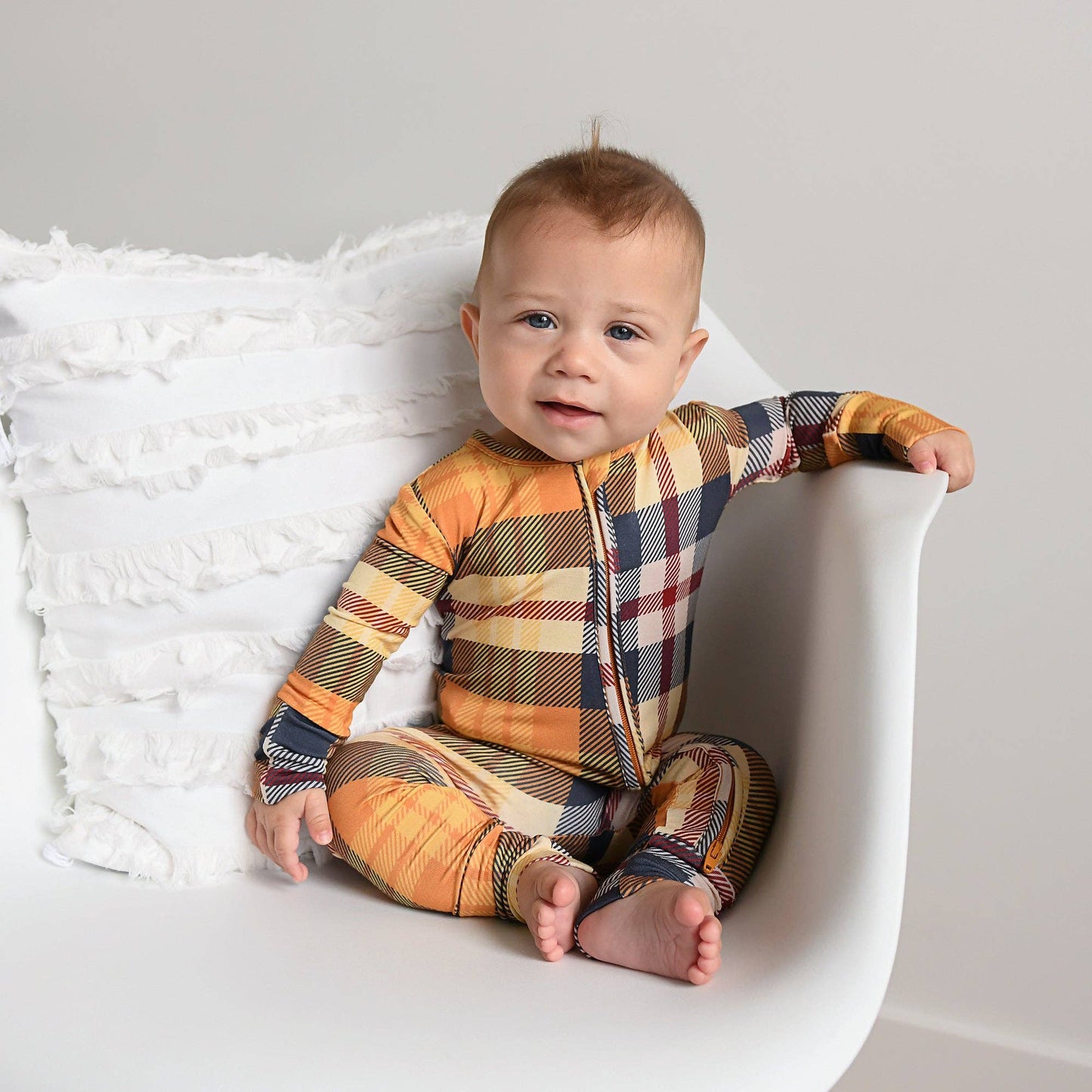 River Plaid Zippered Footie