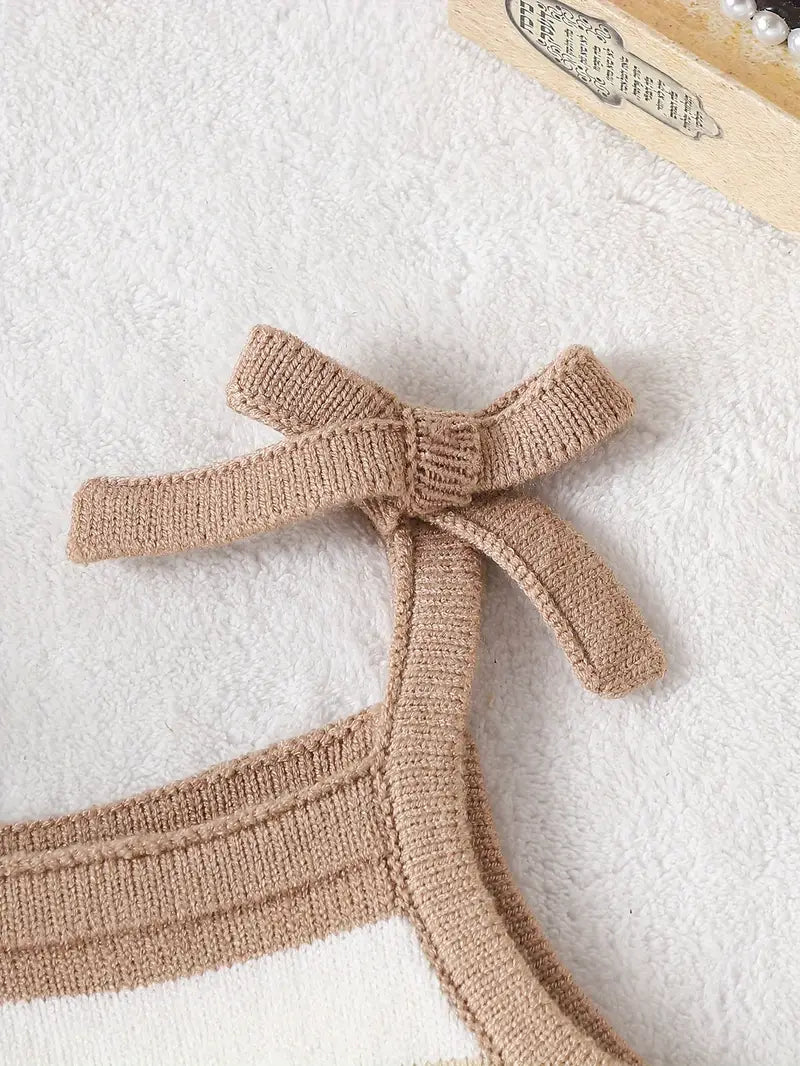 Girls Striped Knit Bodysuit