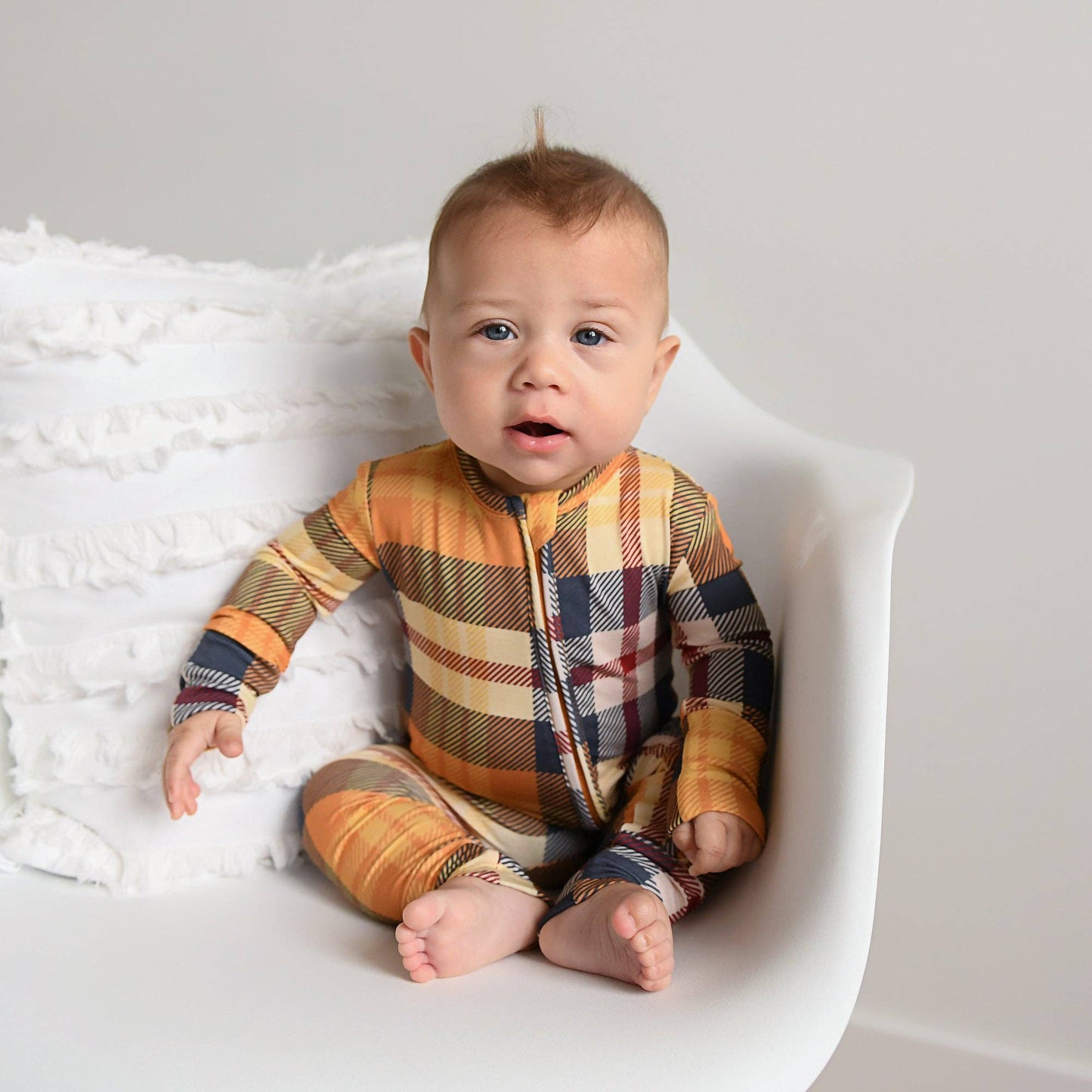 River Plaid Zippered Footie