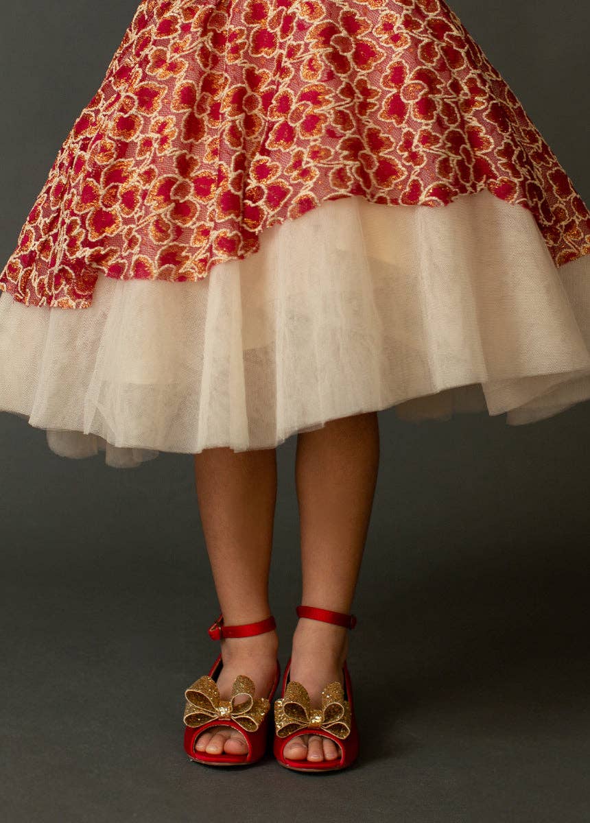 Annalis Dress | Scarlet Metallic