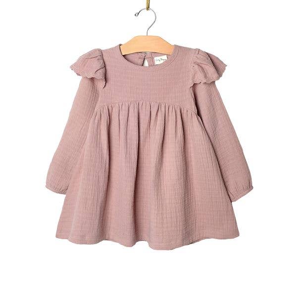 Embroidered Sleeve Dress | Lilac