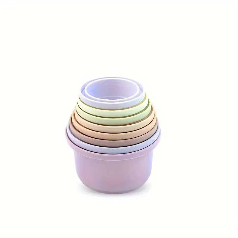 8-Piece Cup Stacking Set | Pastel Rainbow