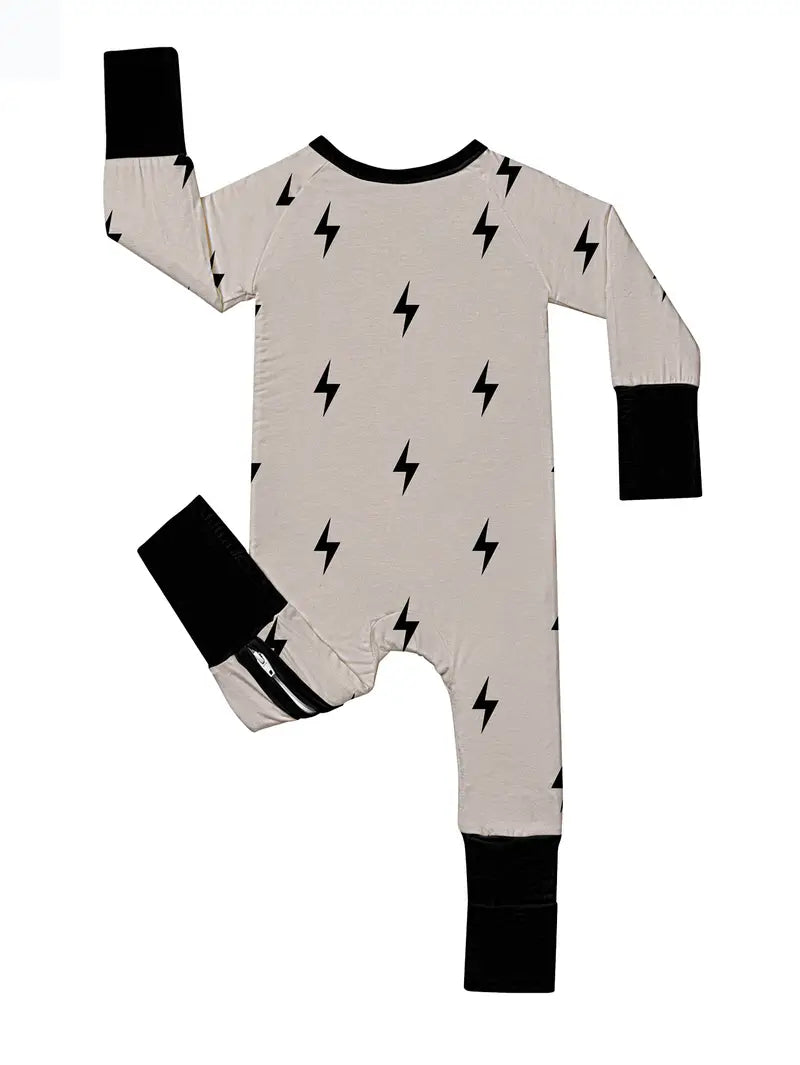 Lightning Bolt Bamboo Pajamas | Grey