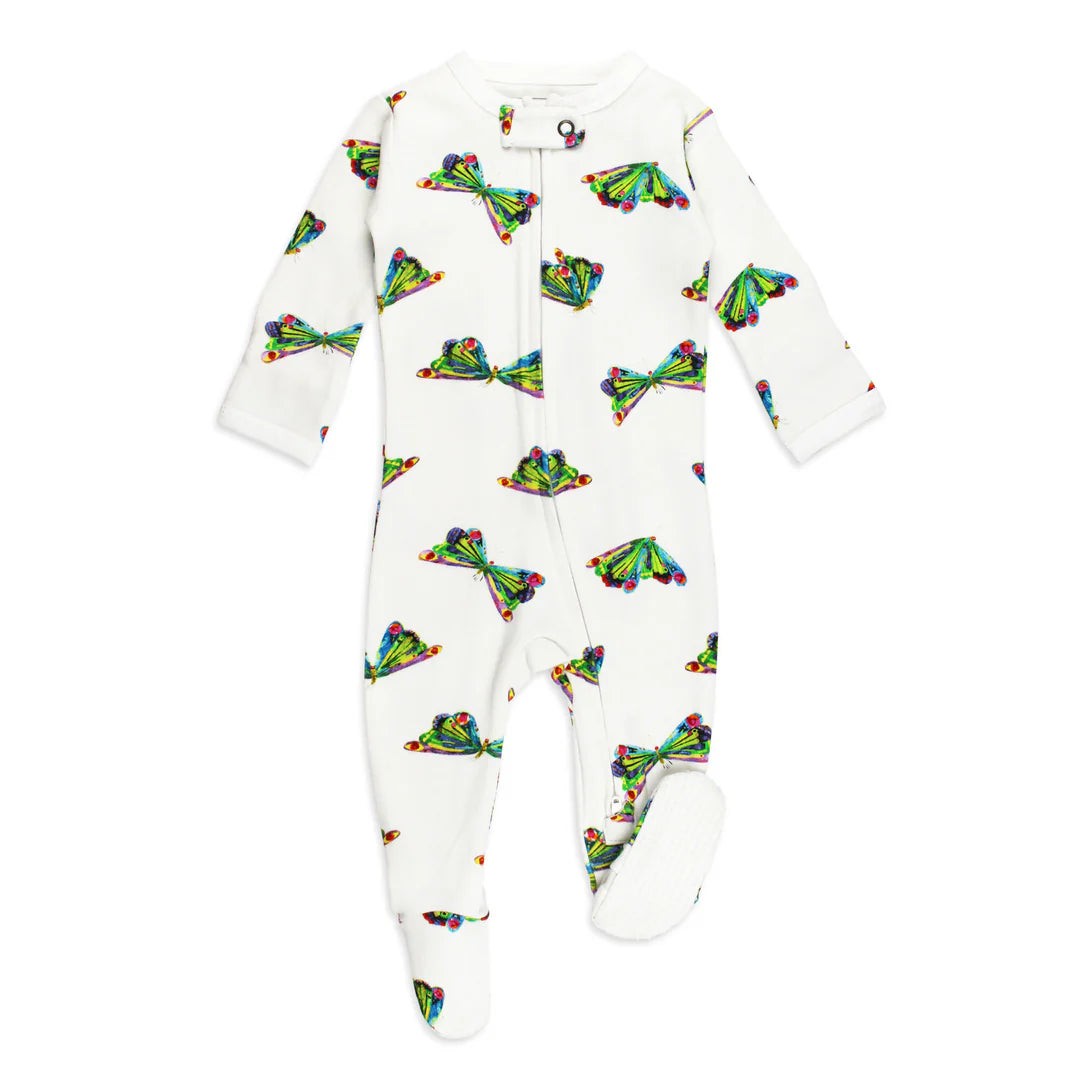 Organic 2-Way Zipper Footie in Butterfly