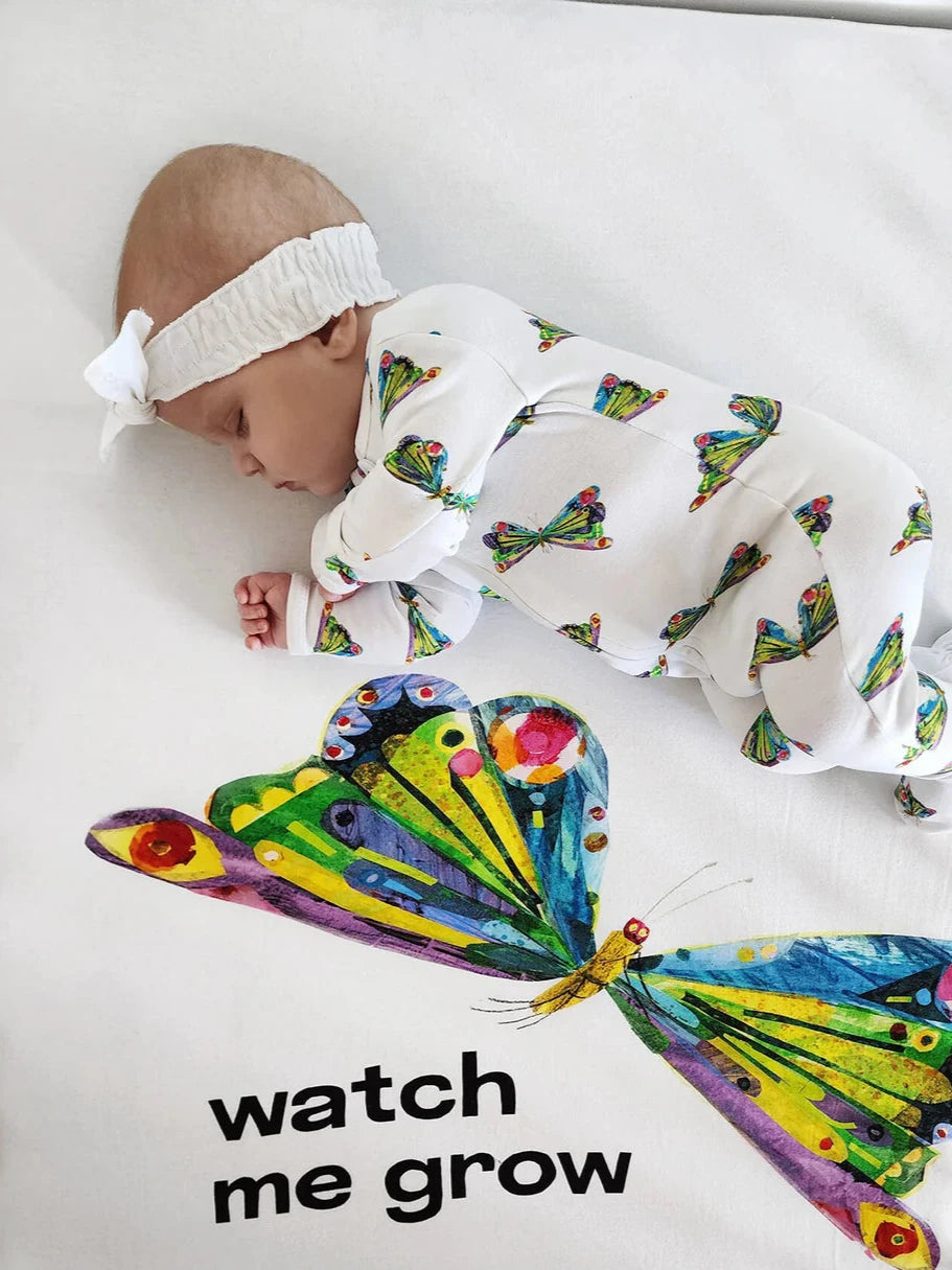 Organic 2-Way Zipper Footie in Butterfly