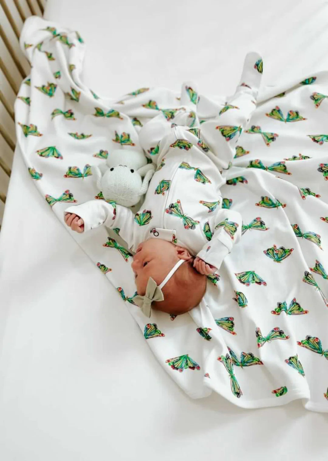 Organic 2-Way Zipper Footie in Butterfly