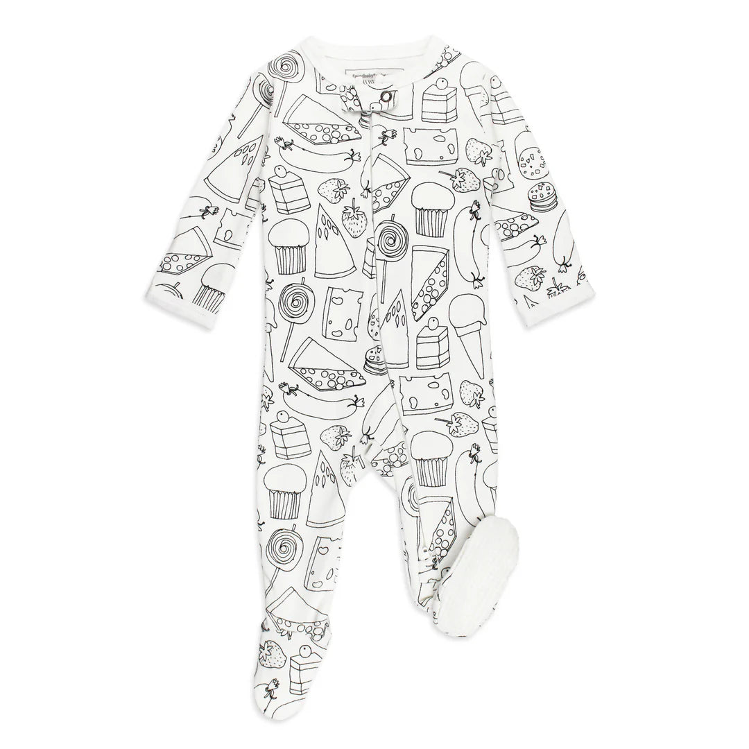 Organic 2-Way Zipper Footie in Snacks