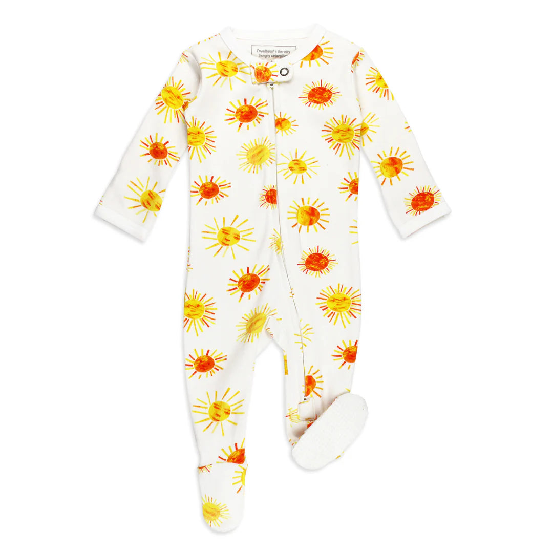 Organic 2-Way Zipper Footie in Sunshine