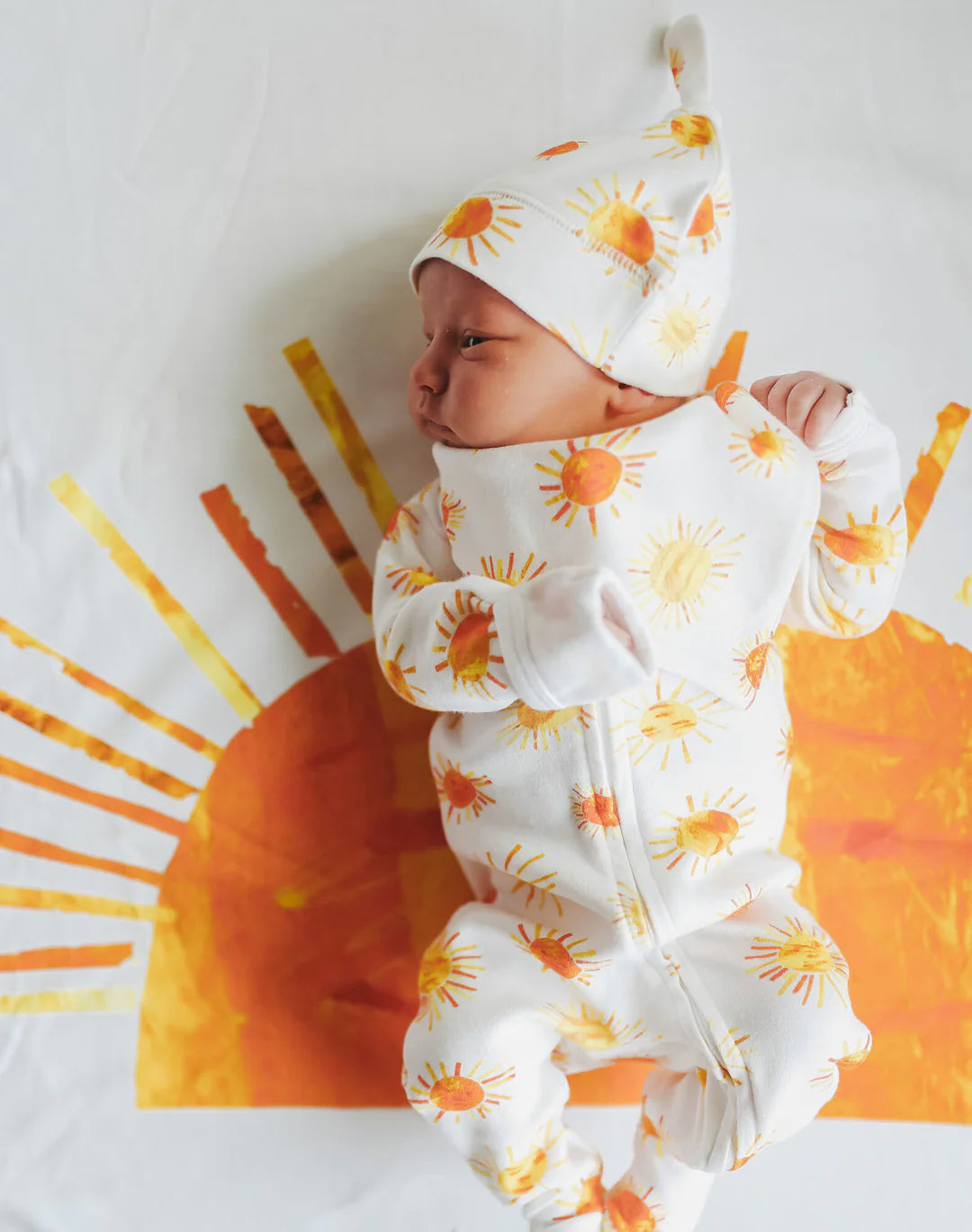 Organic 2-Way Zipper Footie in Sunshine