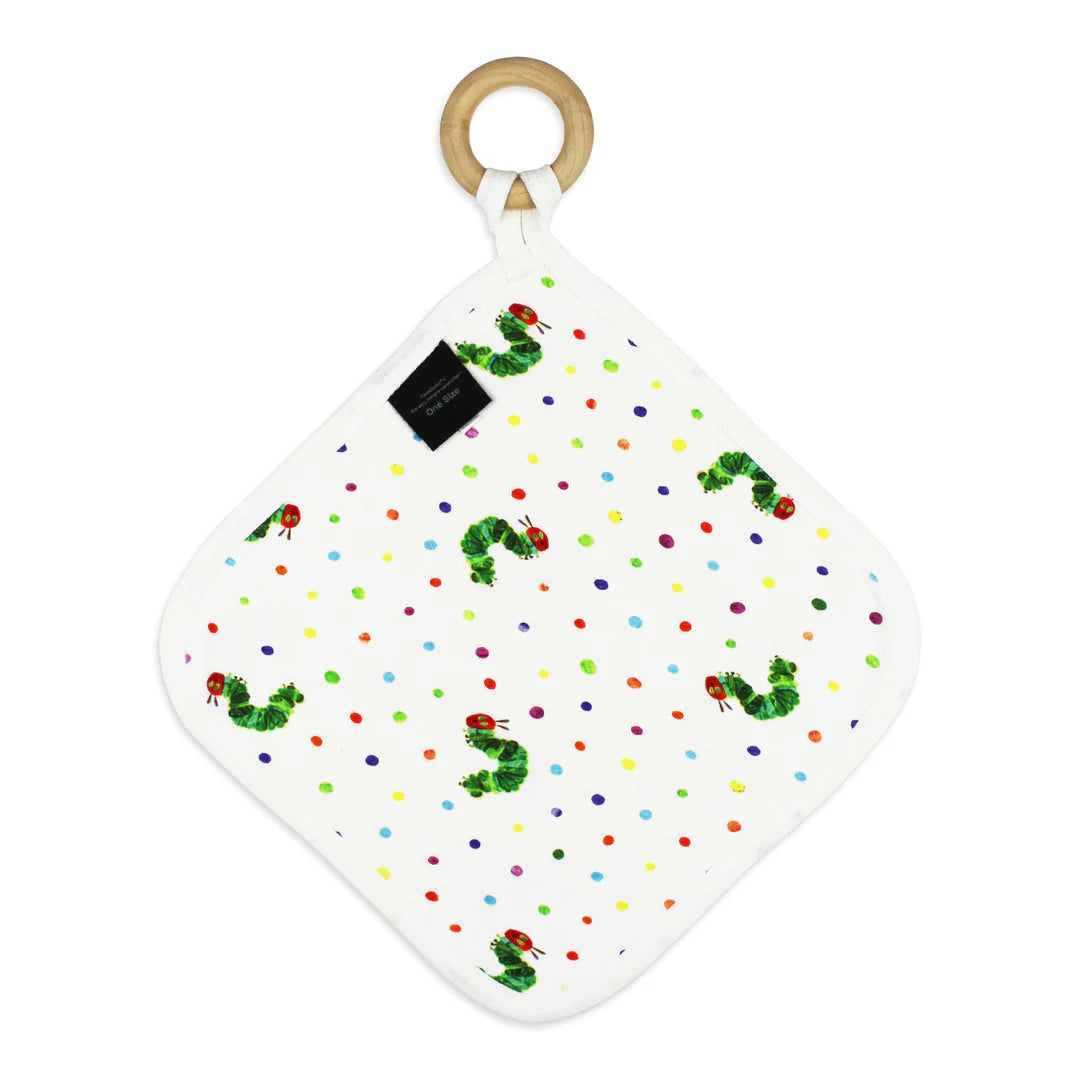 Lovey with Removable Teething Ring in Caterpillar