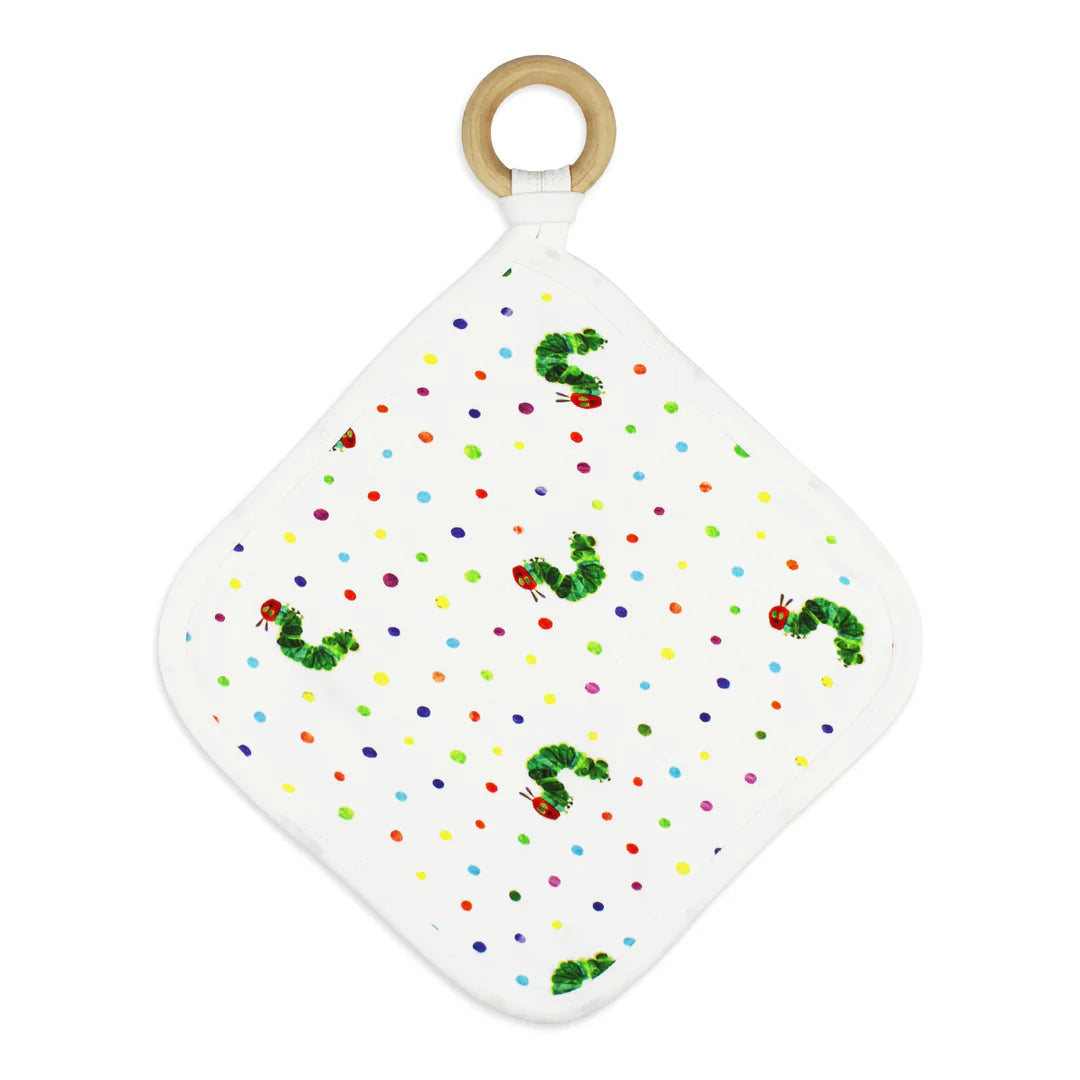 Lovey with Removable Teething Ring in Caterpillar