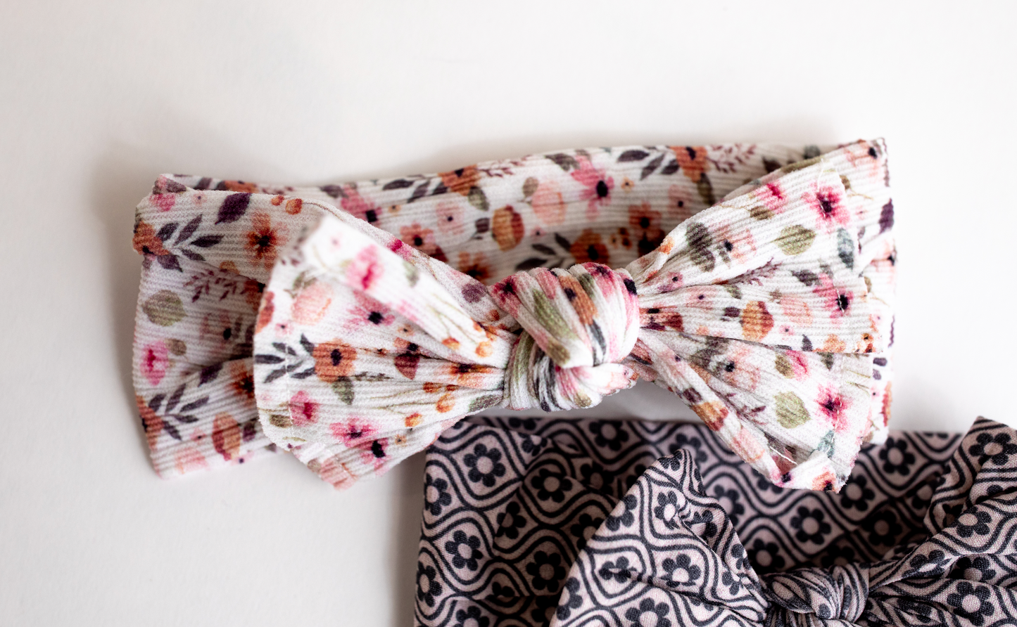 Enchanted Floral Ribbed Trendy Nylon Baby Headband