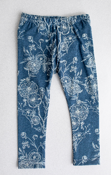 Blue Floral Leggings