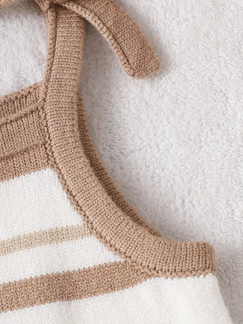 Girls Striped Knit Bodysuit