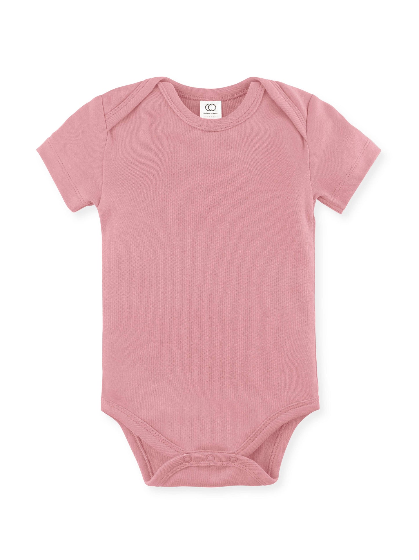 Organic Baby Short Sleeve Classic Bodysuit - Rose