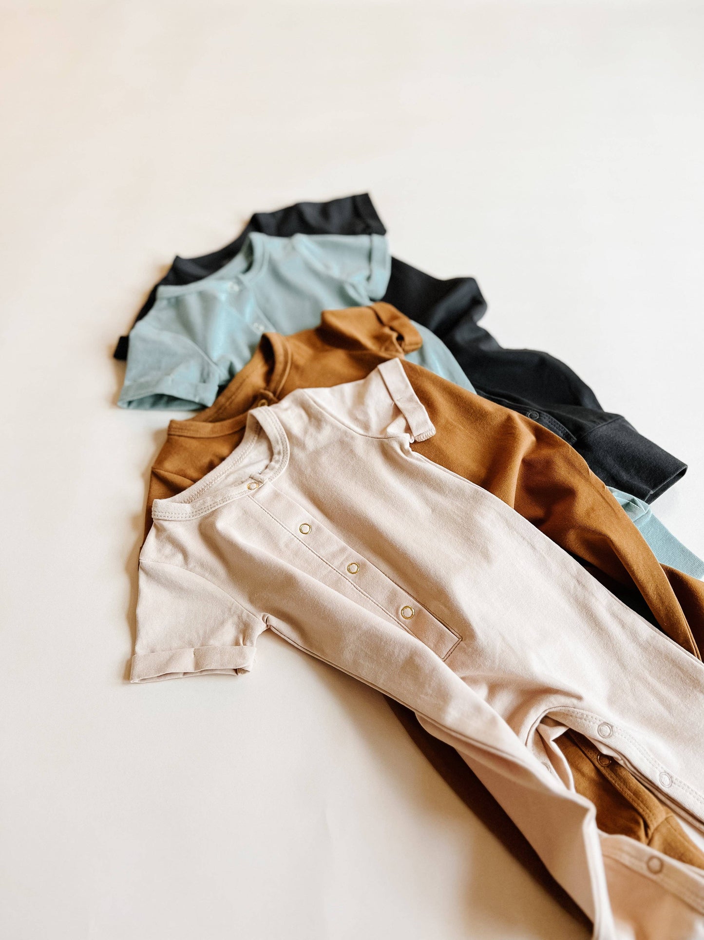 Short Sleeve Henley Romper | Butterscotch