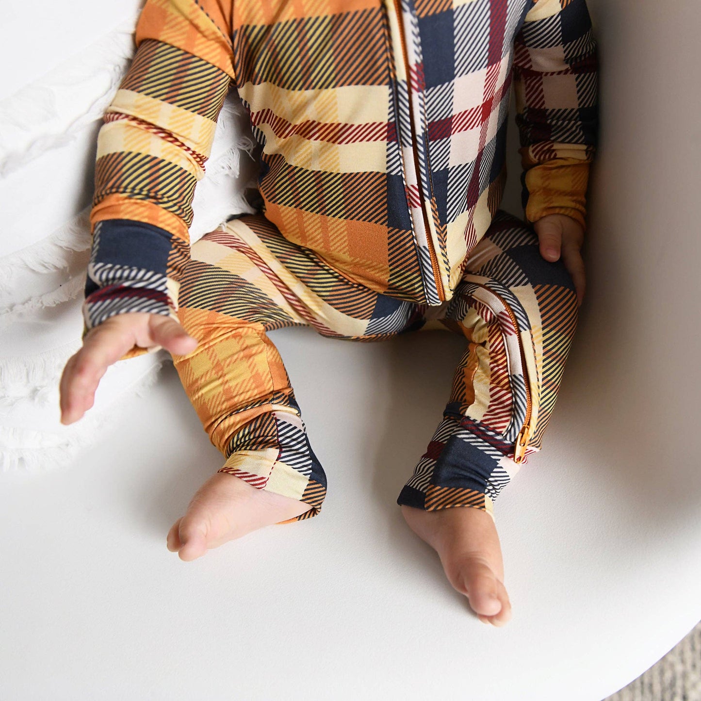 River Plaid Zippered Footie