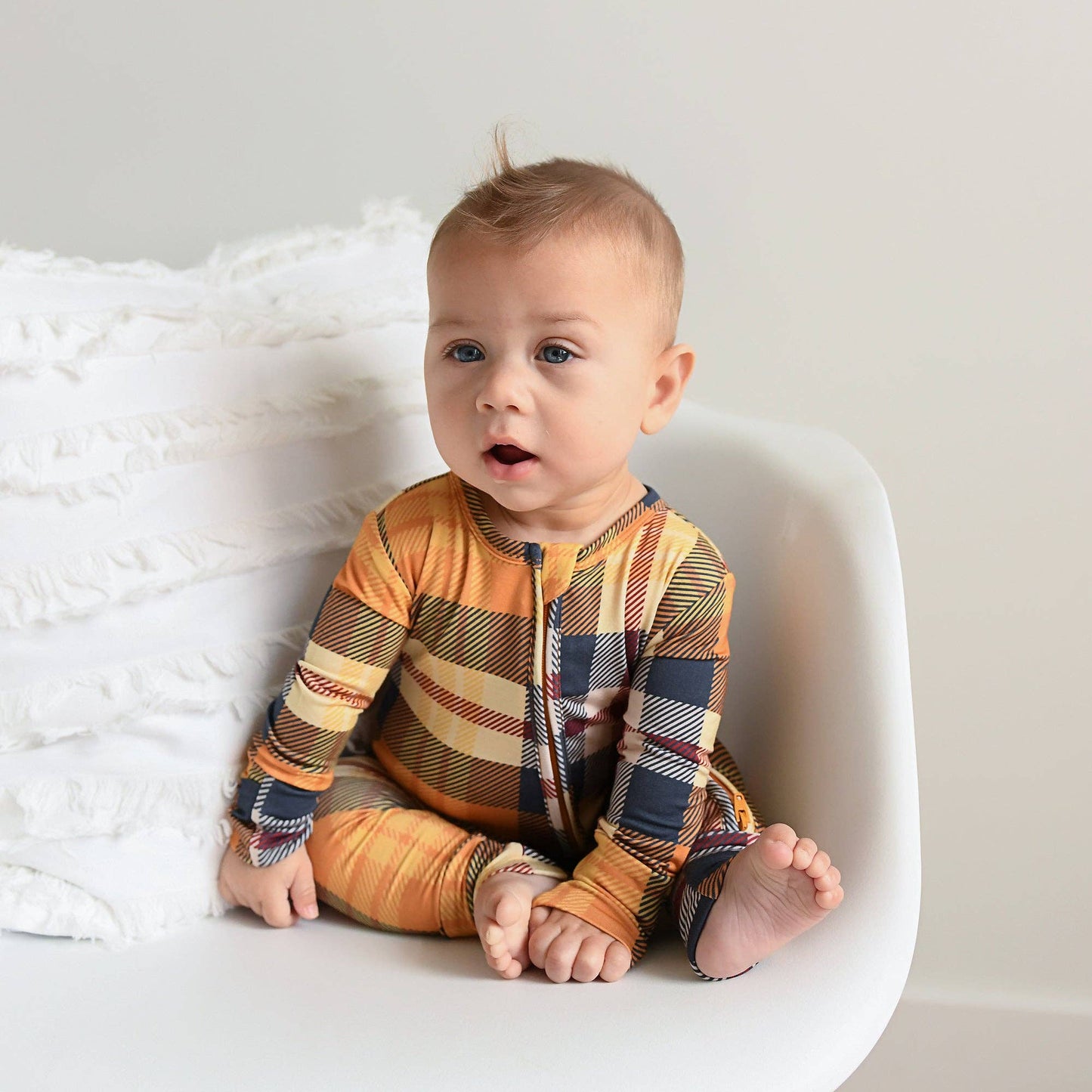 River Plaid Zippered Footie