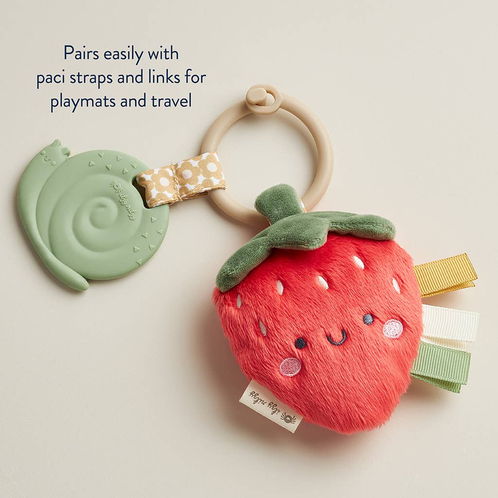 Itzy Pal™ Plush + Teether | Strawberry