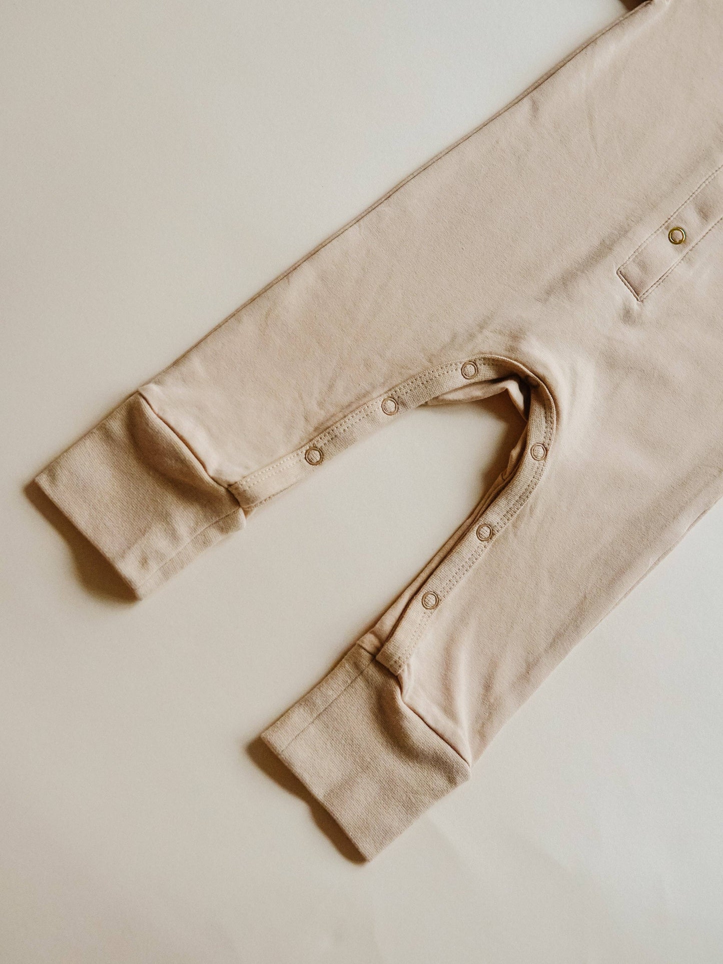 Short Sleeve Henley Romper | Khaki