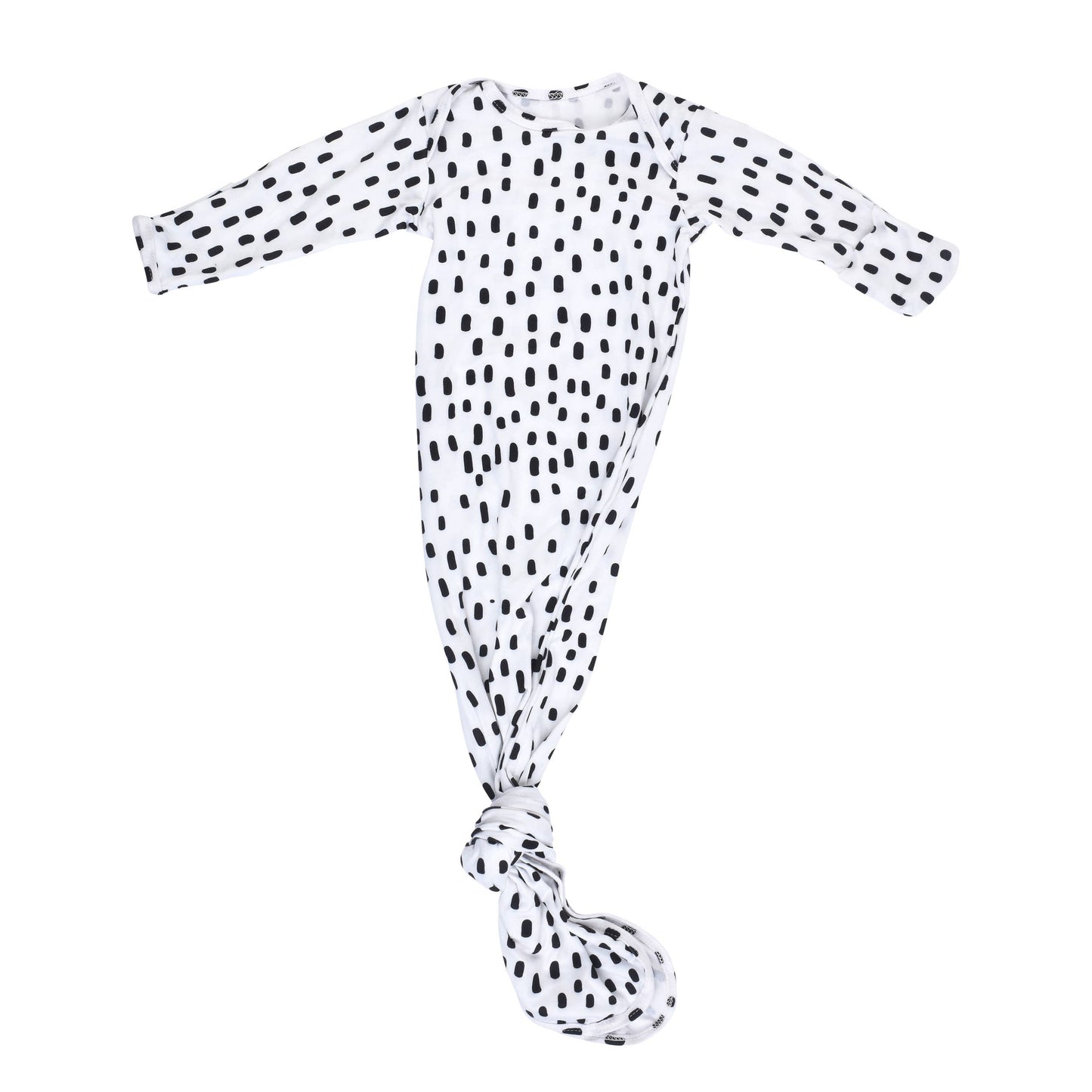 Black & White Poka Dot Knotted Gown & Hat | Newborn