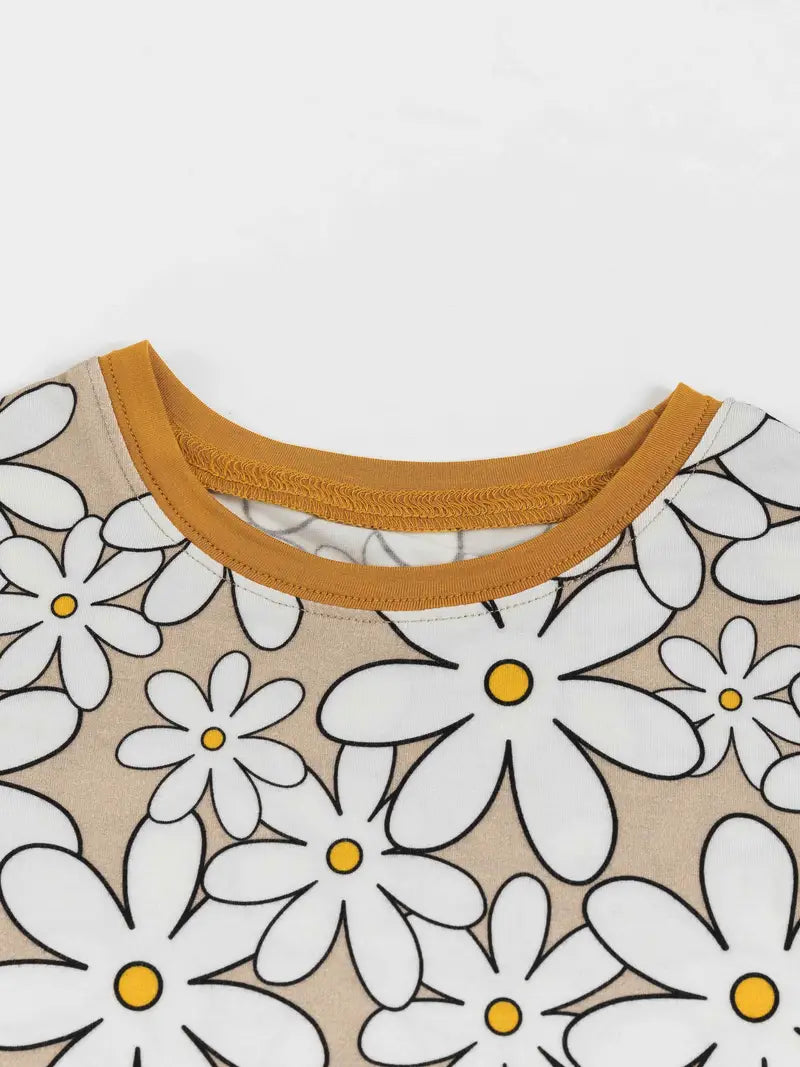 Daisy Floral Two-Piece Pajama Set