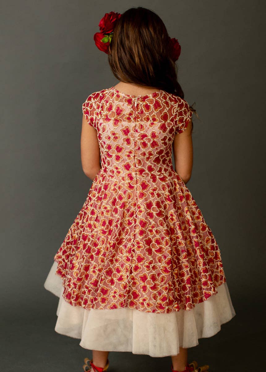 Annalis Dress | Scarlet Metallic
