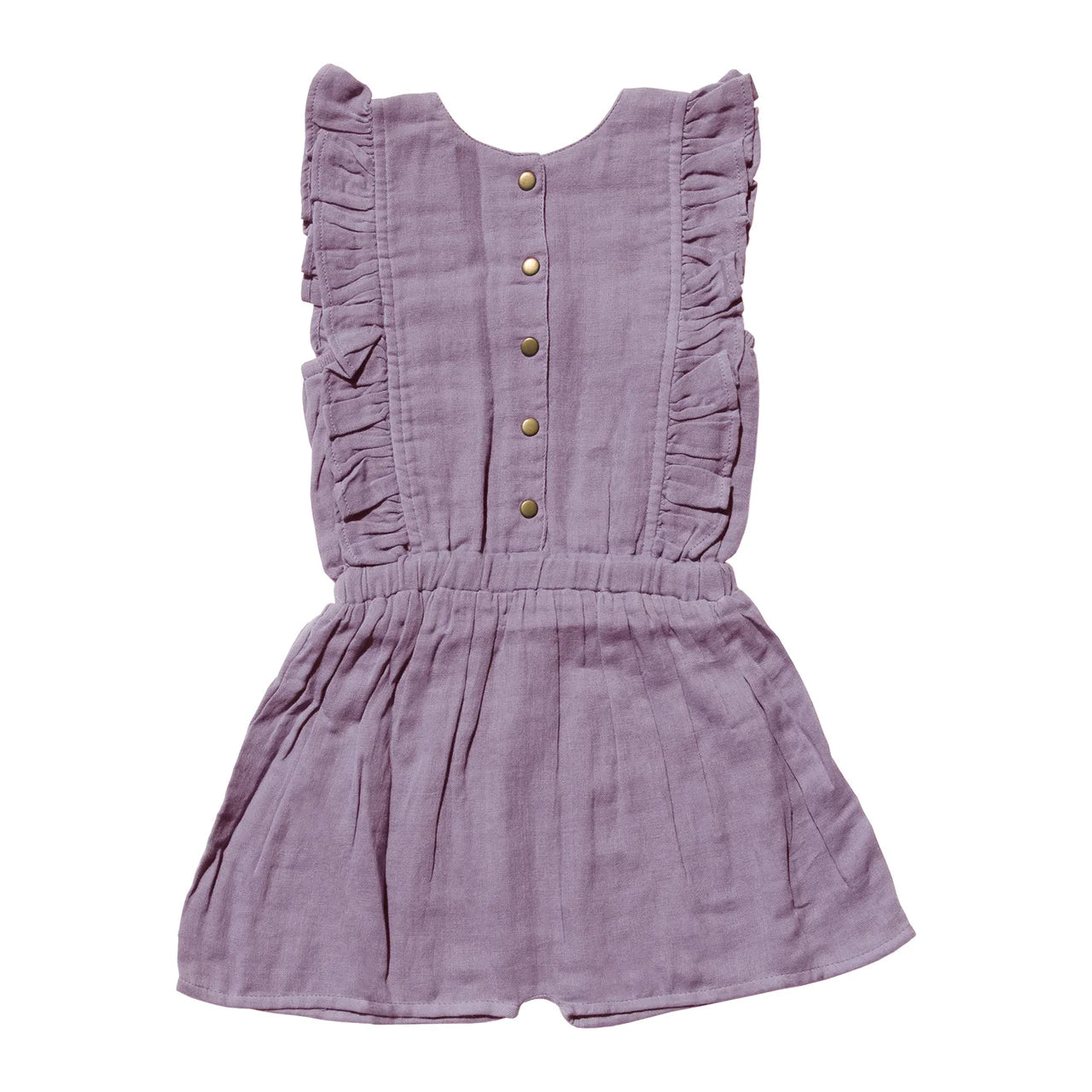 Organic Muslin Ruffle Bodysuit | Amethyst