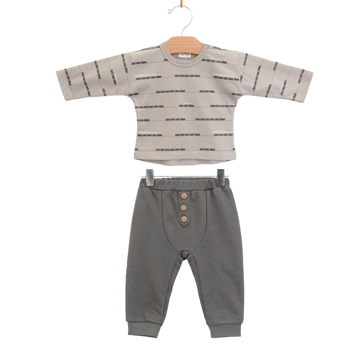 Baby Boy Set- Porpoise Trains