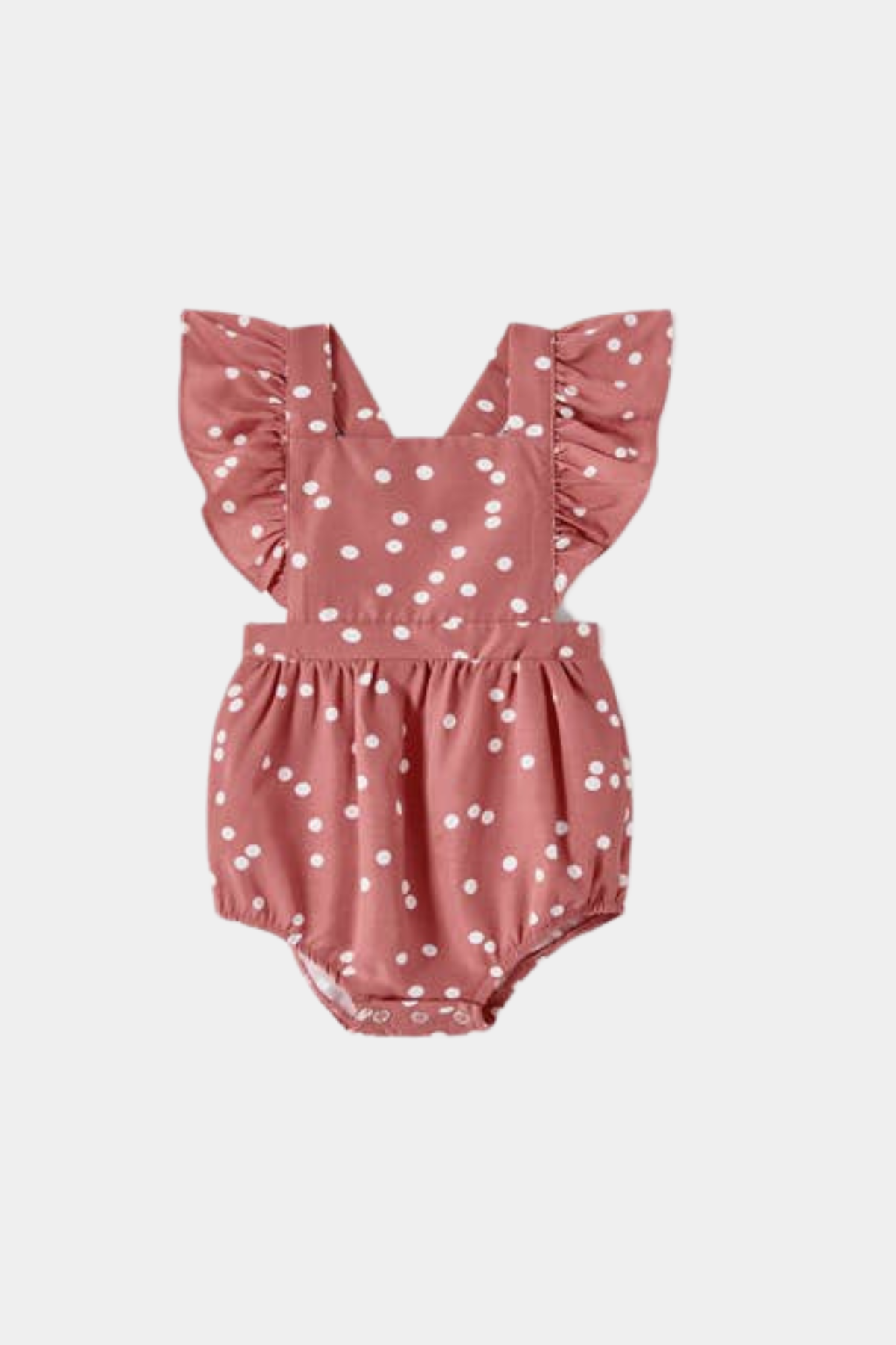 Polka Dot Ruffle Romper | Rose
