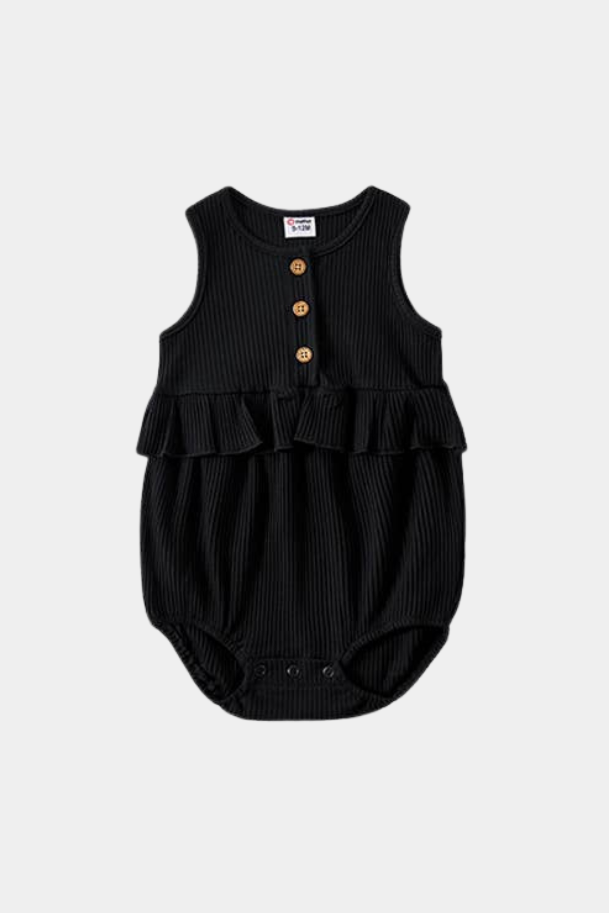 Ruffle Button Romper | Black