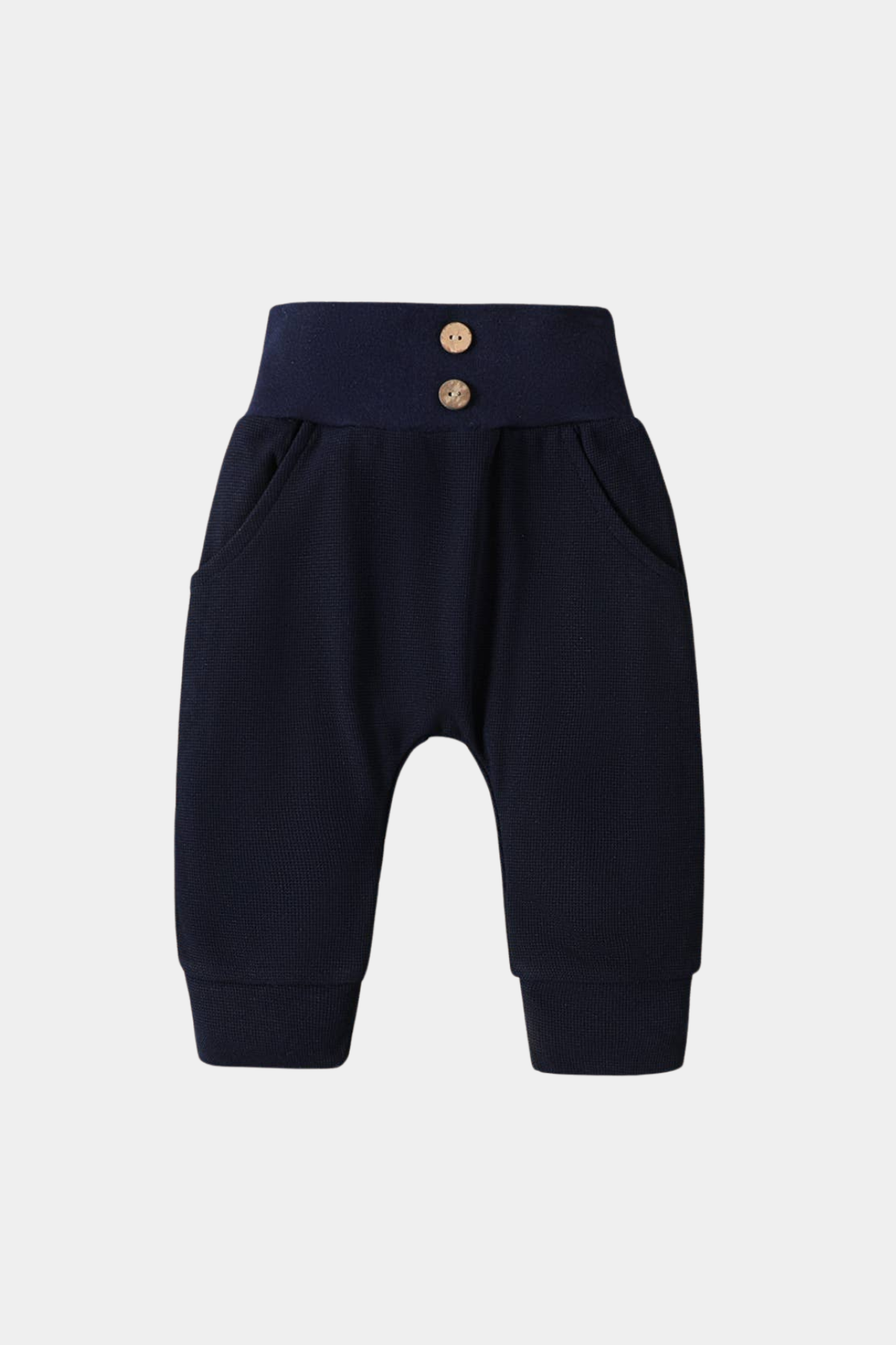 Unisex Waffle High Waist Pants | Midnight Blue