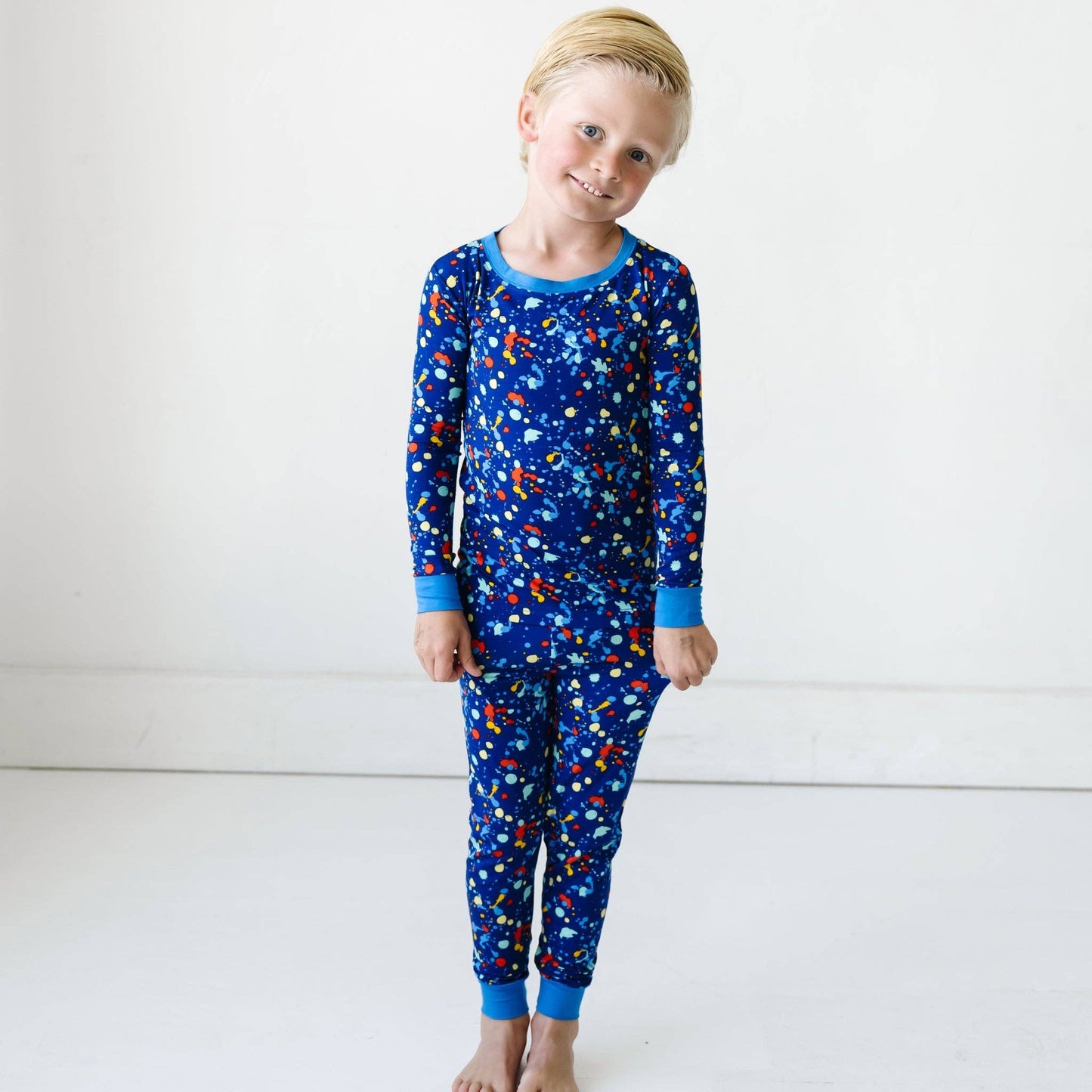 Blue Paint Party Two-Piece Pajama Set