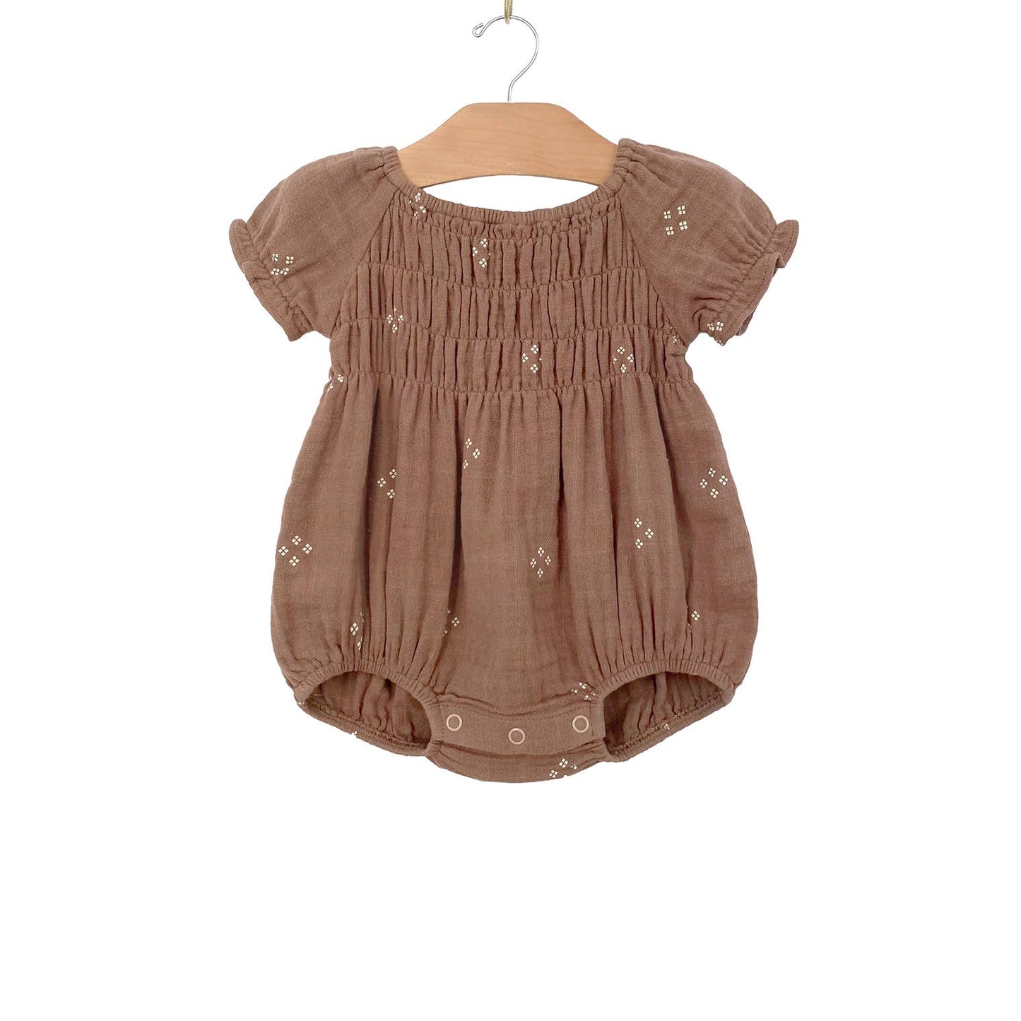 Smocked Short Romper - Diamonds