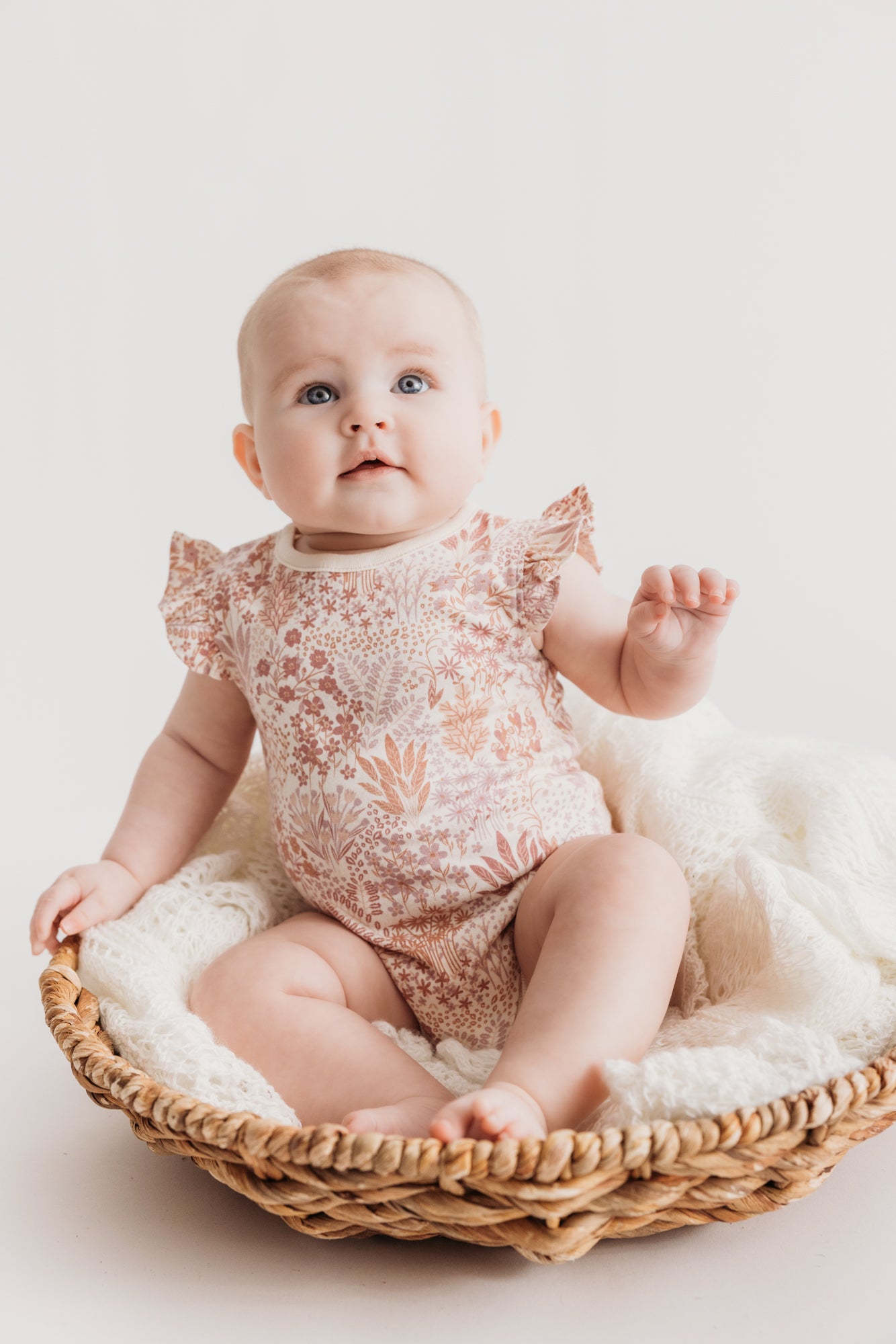 Flutter Sleeve Bodysuit - Pastel Gardens