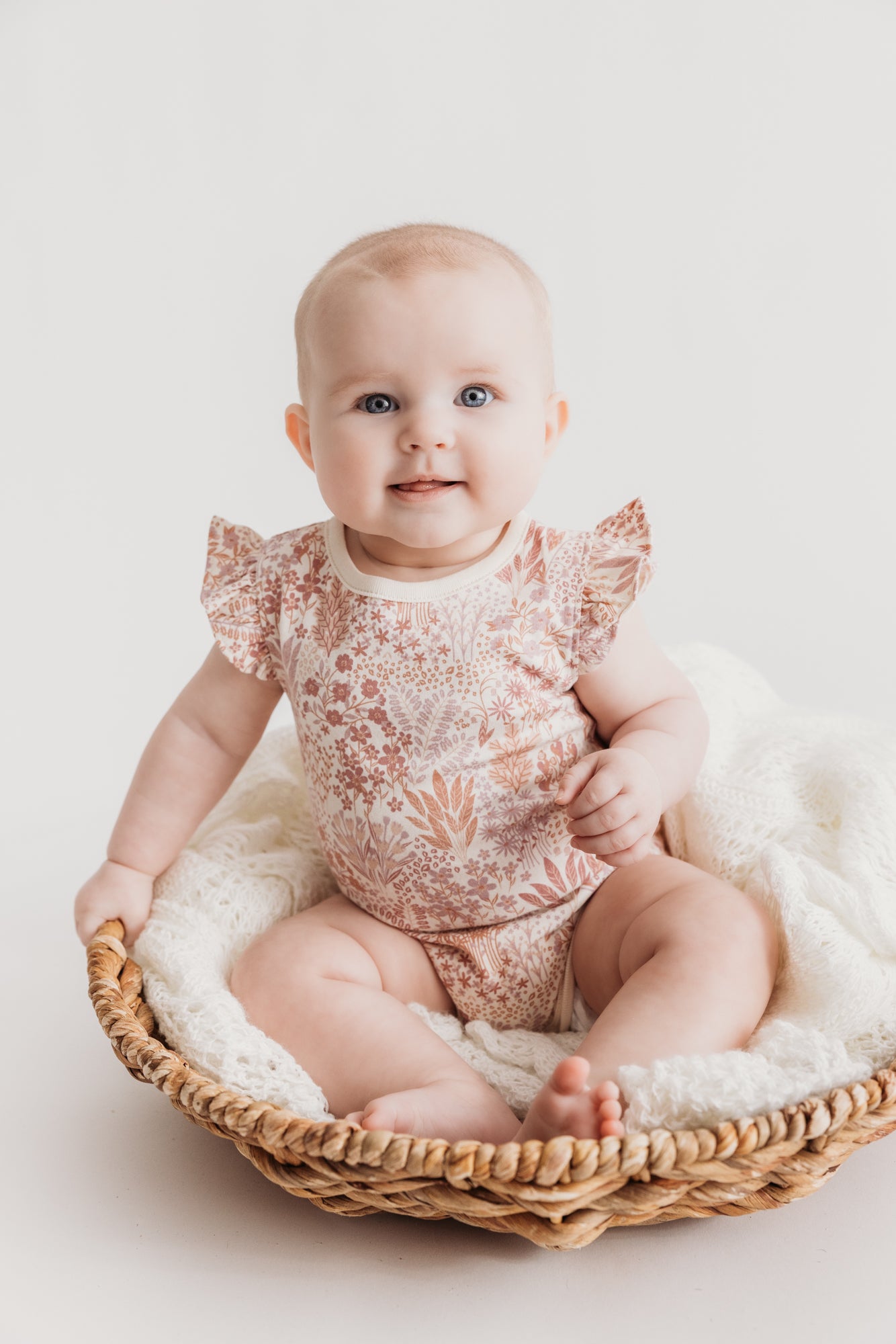 Flutter Sleeve Bodysuit - Pastel Gardens